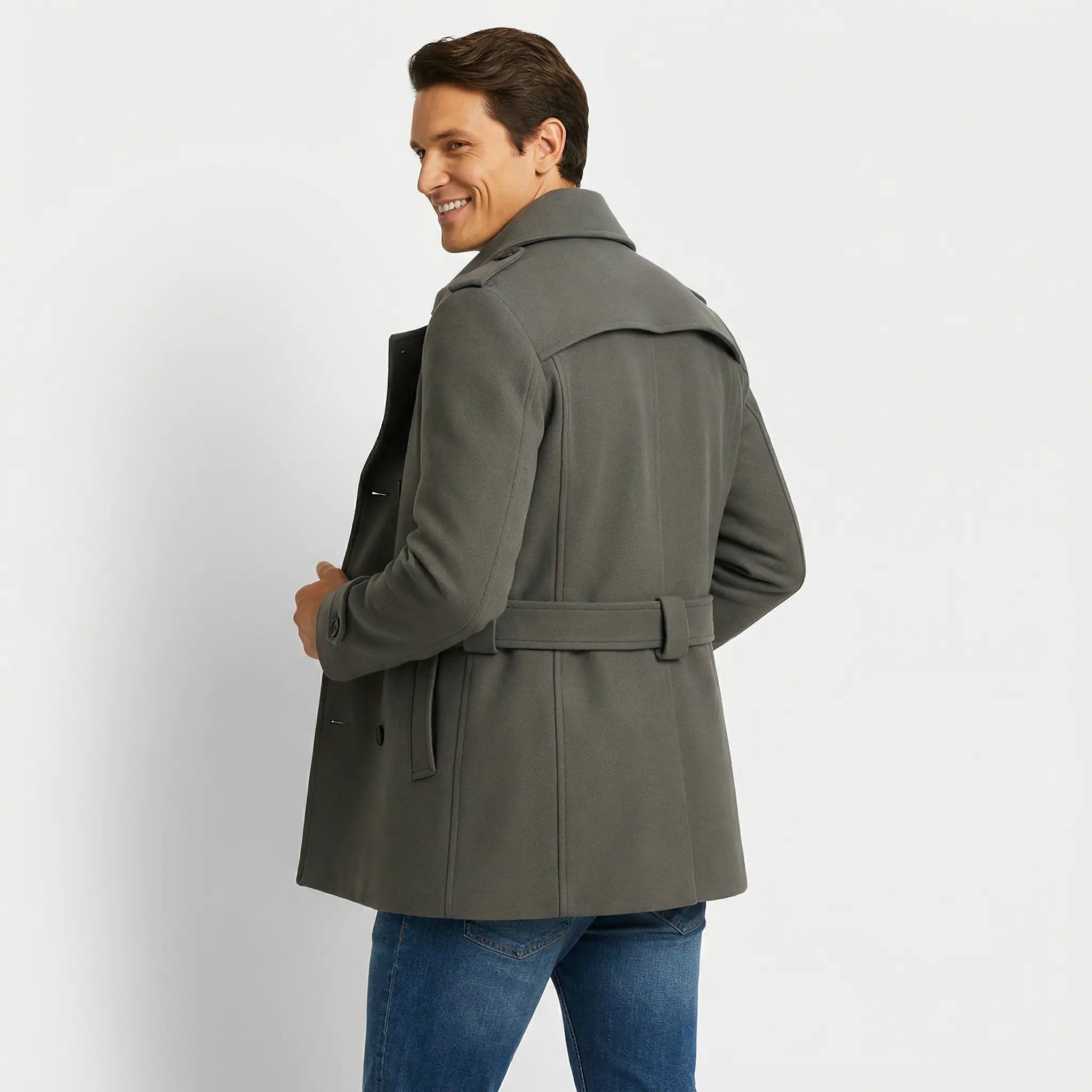 Riche | Manteau trench mi-long homme en coton mélangé
