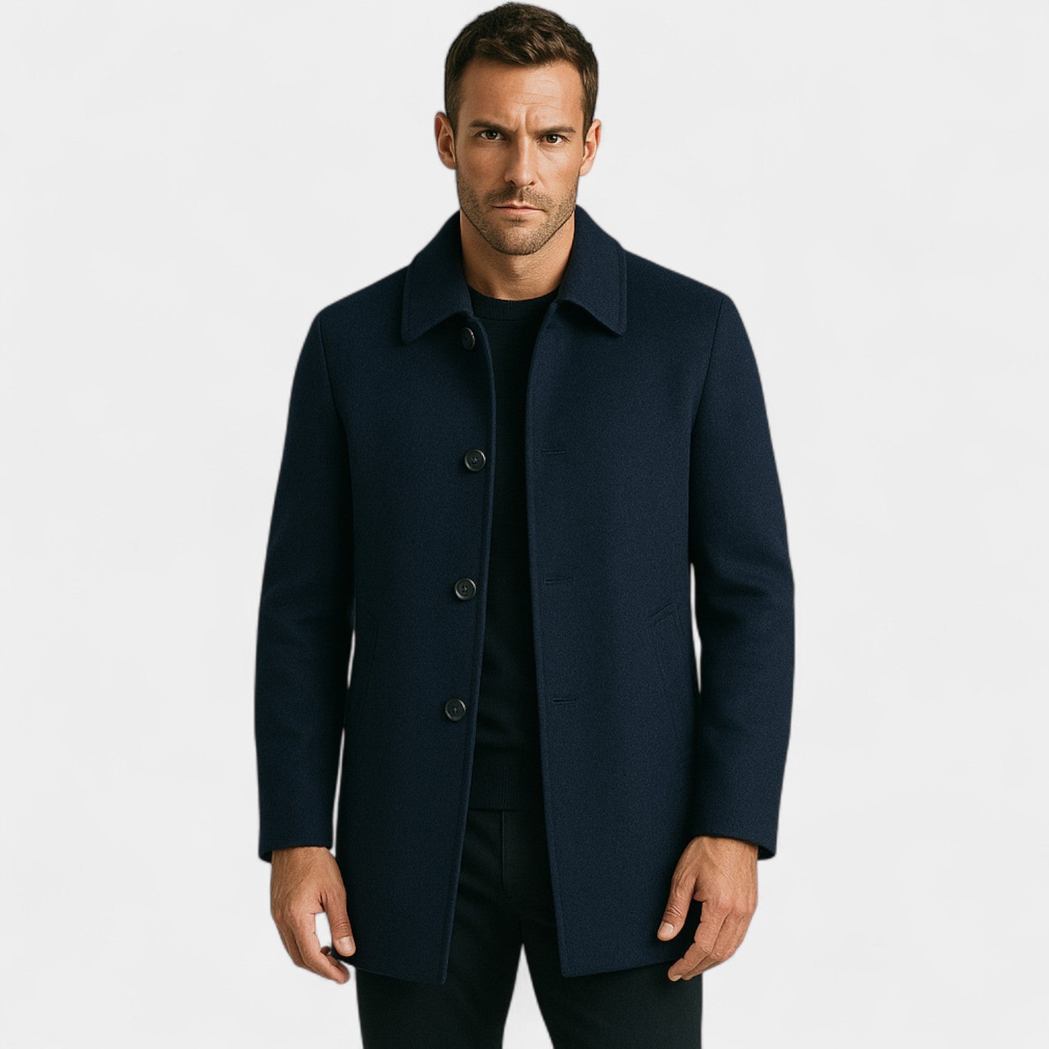 Riche | Manteau trench homme laine à revers – intemporel et raffiné