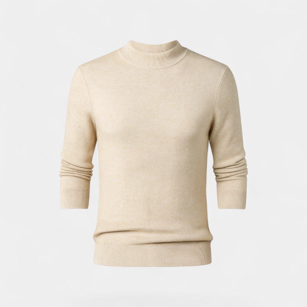 Riche | Pull Homme Col Semi-Montant Rond – Coupe Minimaliste et Luxe