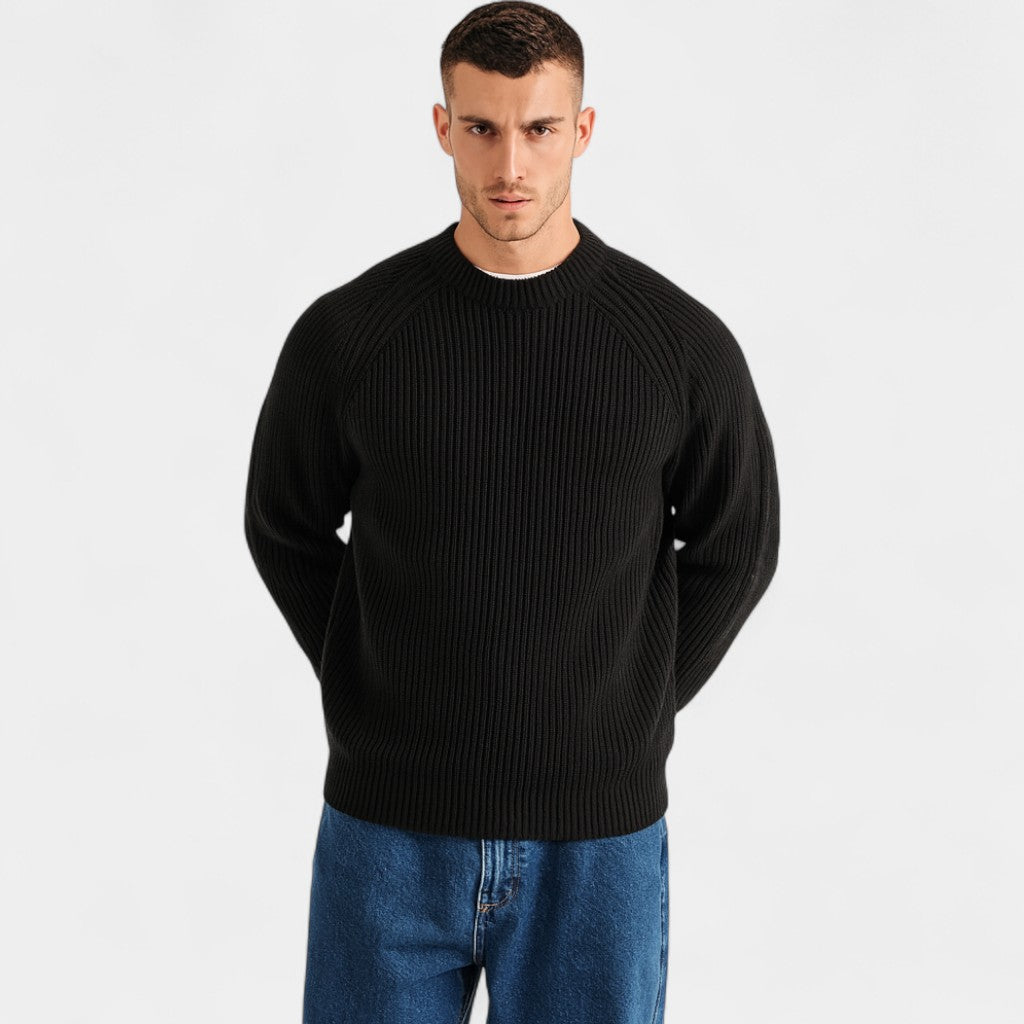 Riche | Pull homme oversize – Maille côtelée épaisse