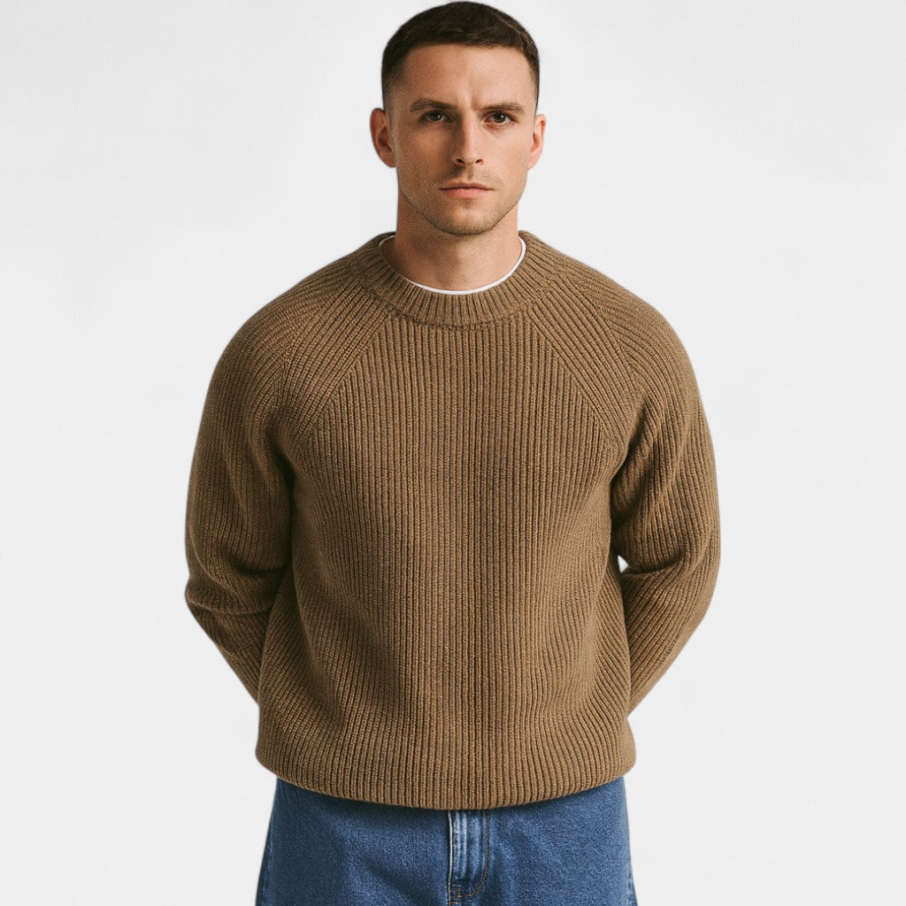 Riche | Pull homme oversize – Maille côtelée épaisse