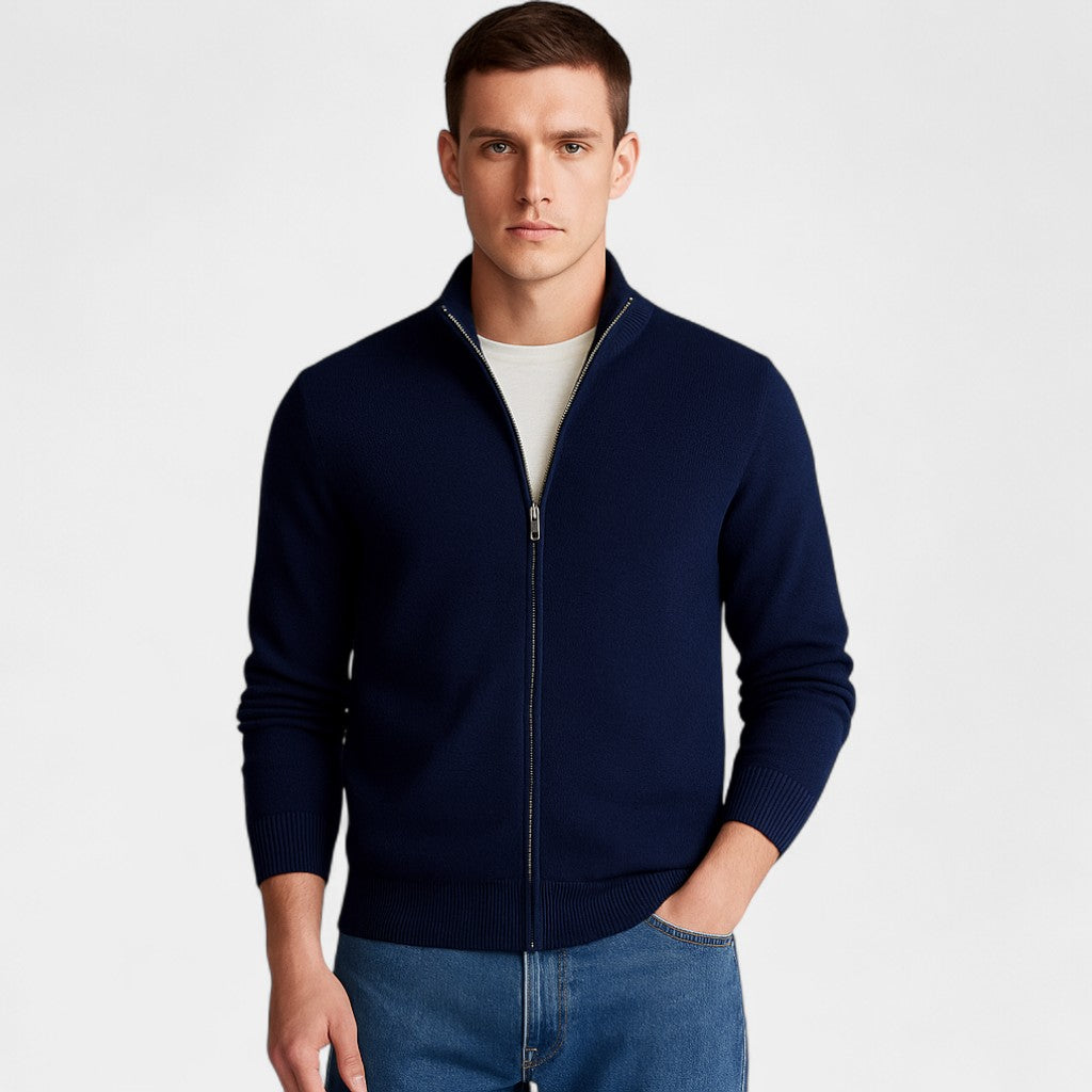 Riche | Cardigan homme coton coupe slim – Style minimaliste uni