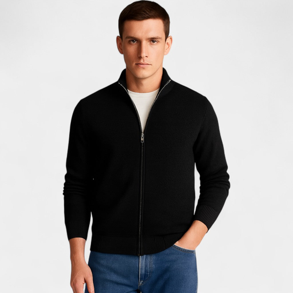 Riche | Cardigan homme coton coupe slim – Style minimaliste uni