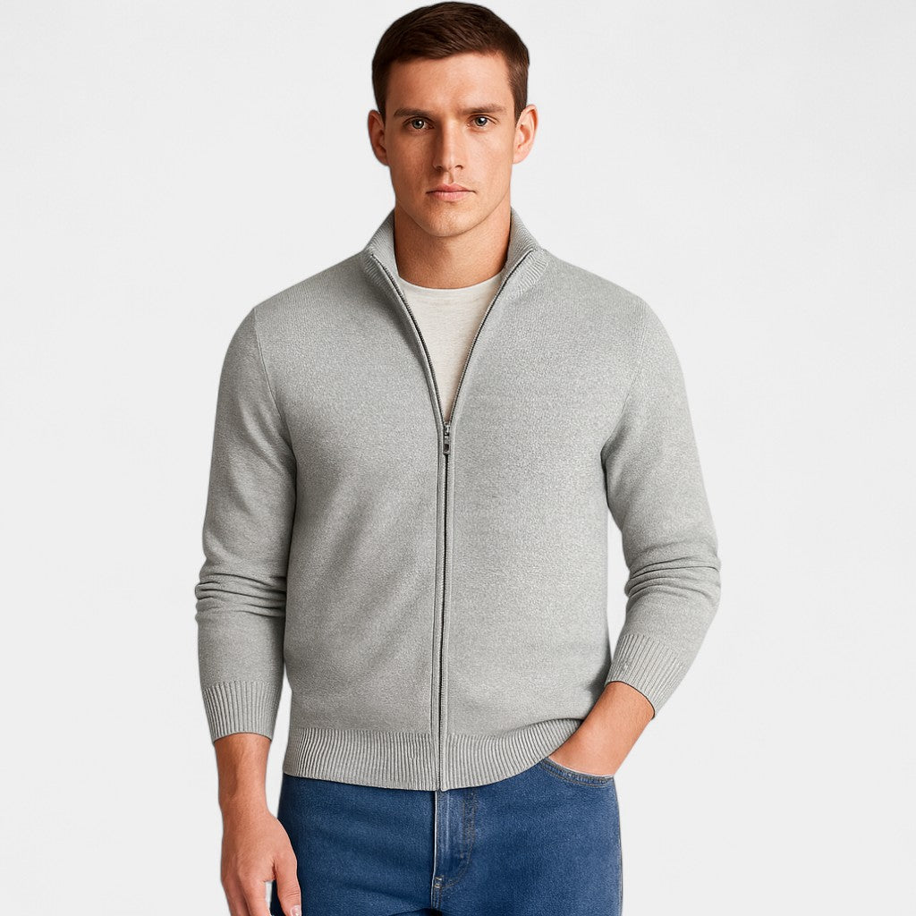 Riche | Cardigan homme coton coupe slim – Style minimaliste uni