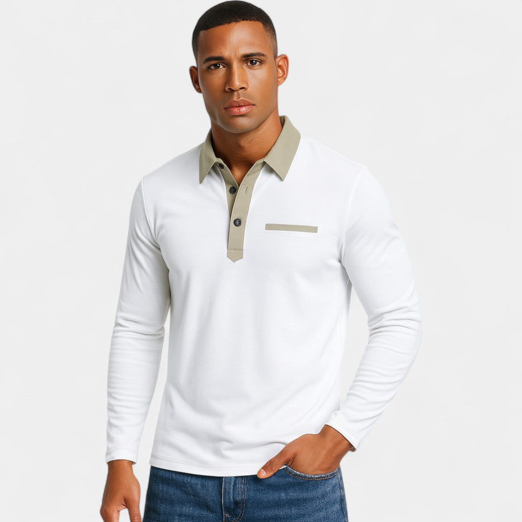 Riche | Polo manches longues homme slim fit – Élégance décontractée