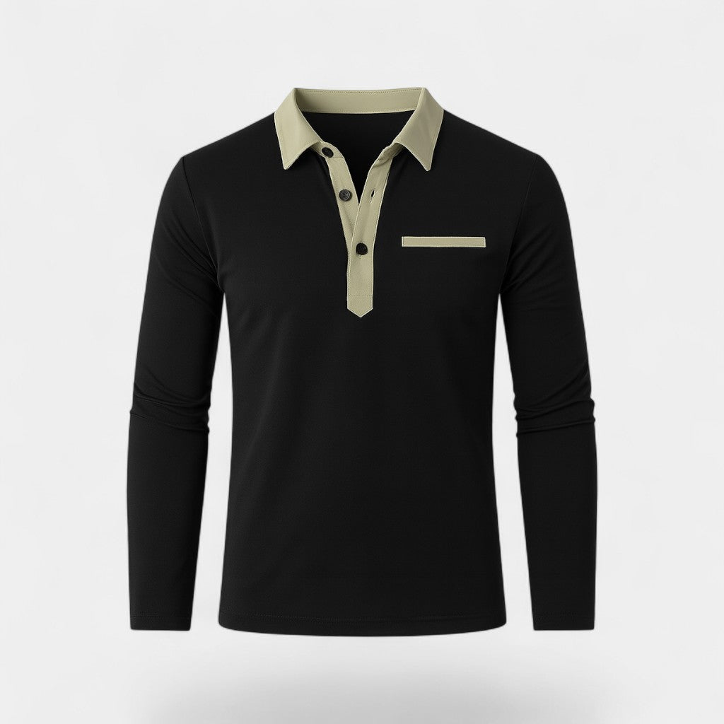 Riche | Polo manches longues homme slim fit – Élégance décontractée