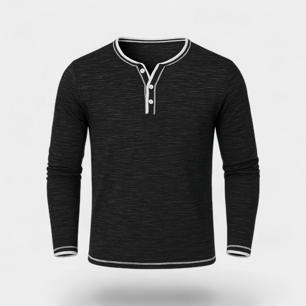 Riche | Henley homme coton stretch – Manches longues douces