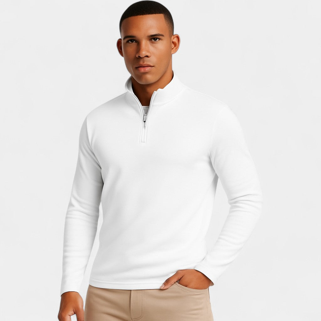 Riche | Quarter Zip Homme Manches Longues – Couche Athlétique Minimaliste