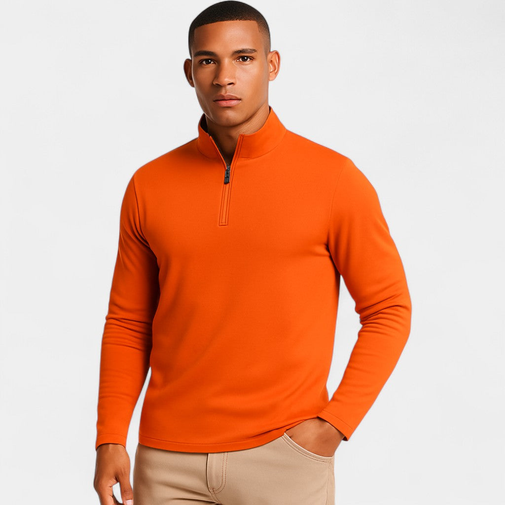 Riche | Quarter Zip Homme Manches Longues – Couche Athlétique Minimaliste