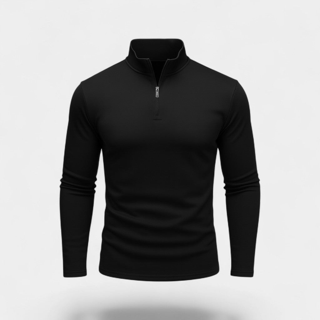 Riche | Quarter Zip Homme Manches Longues – Couche Athlétique Minimaliste