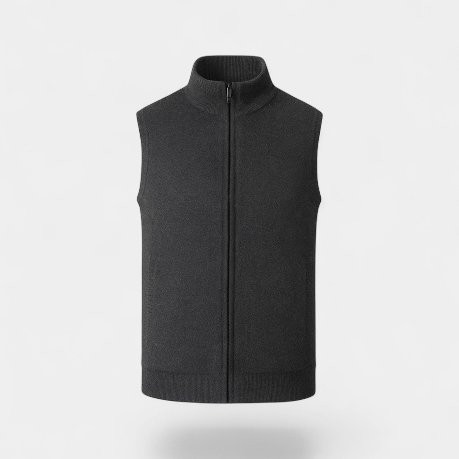 Riche | Gilet sans manches homme maille coton – Épais chaud fermeture zippée