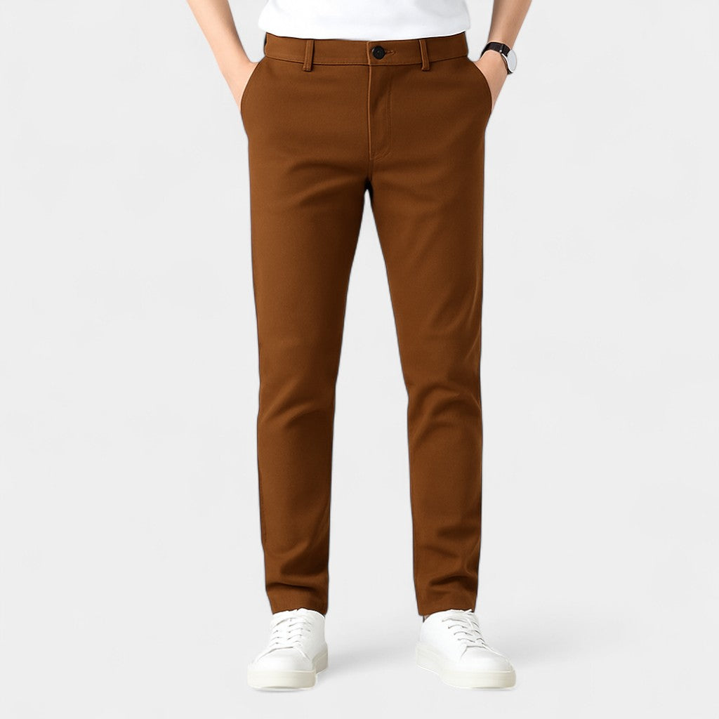 Riche | Pantalon homme coton slim - Jambe droite casual