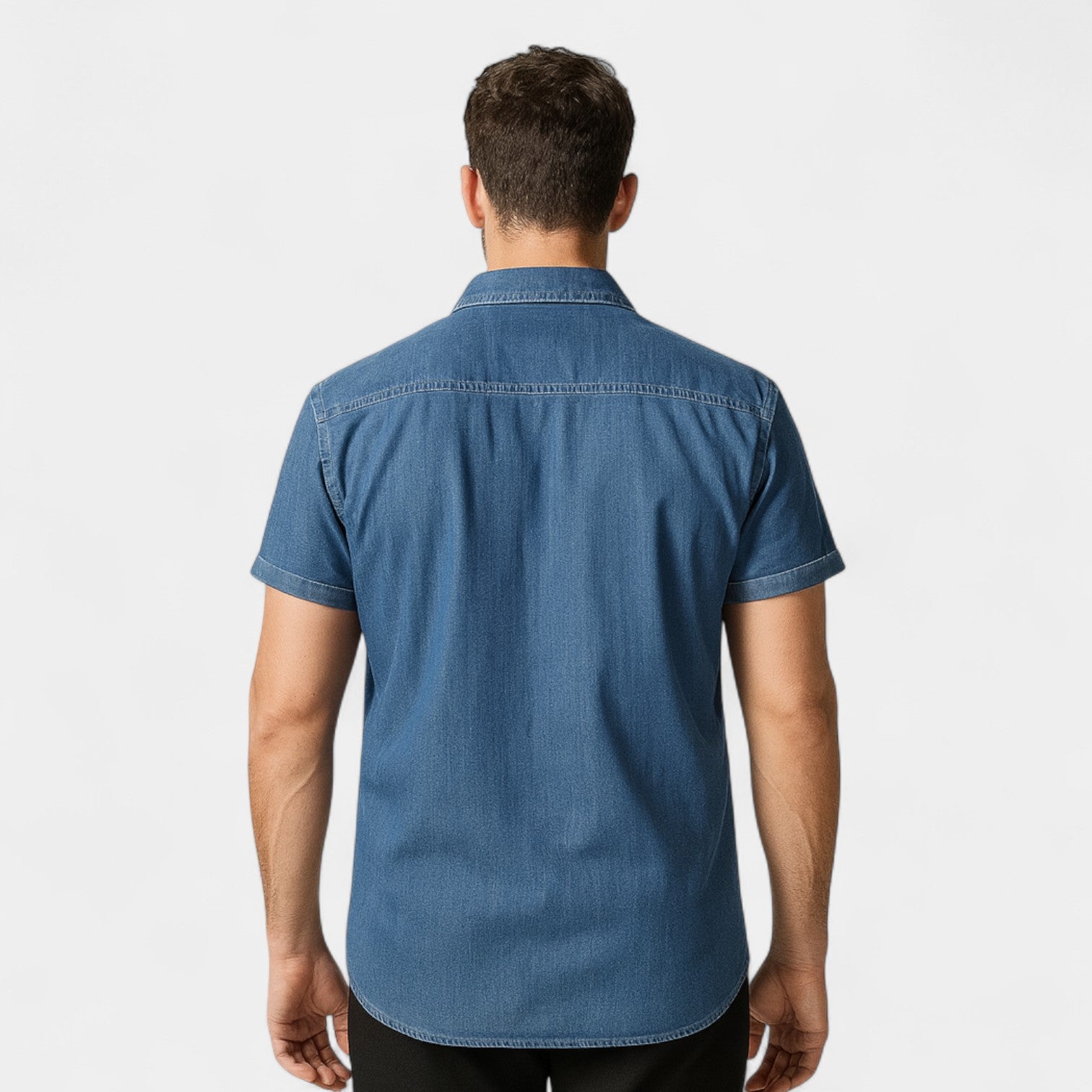 Riche | Surchemise Homme Denim Coton – Manches Courtes Casual