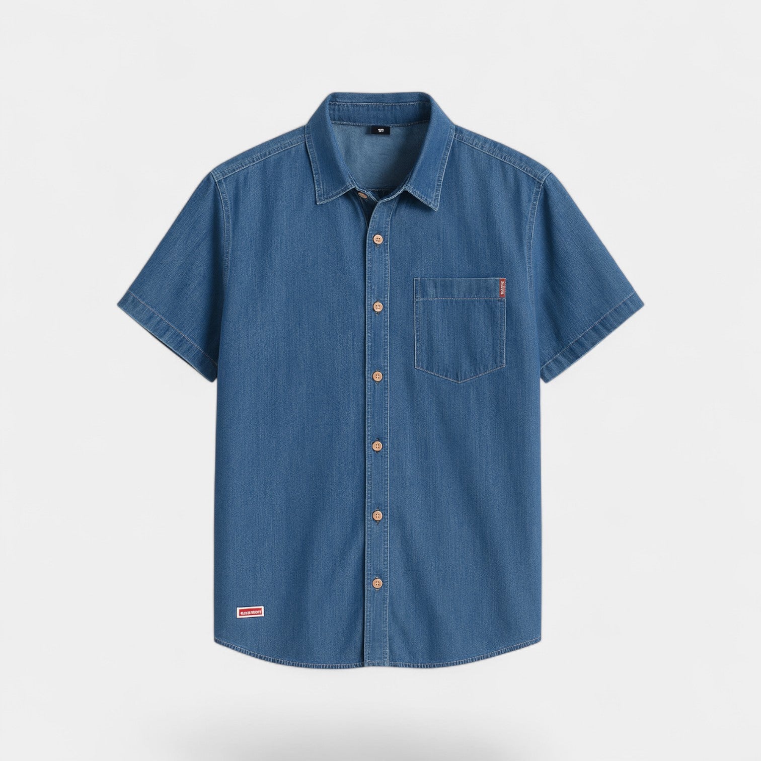 Riche | Surchemise Homme Denim Coton – Manches Courtes Casual