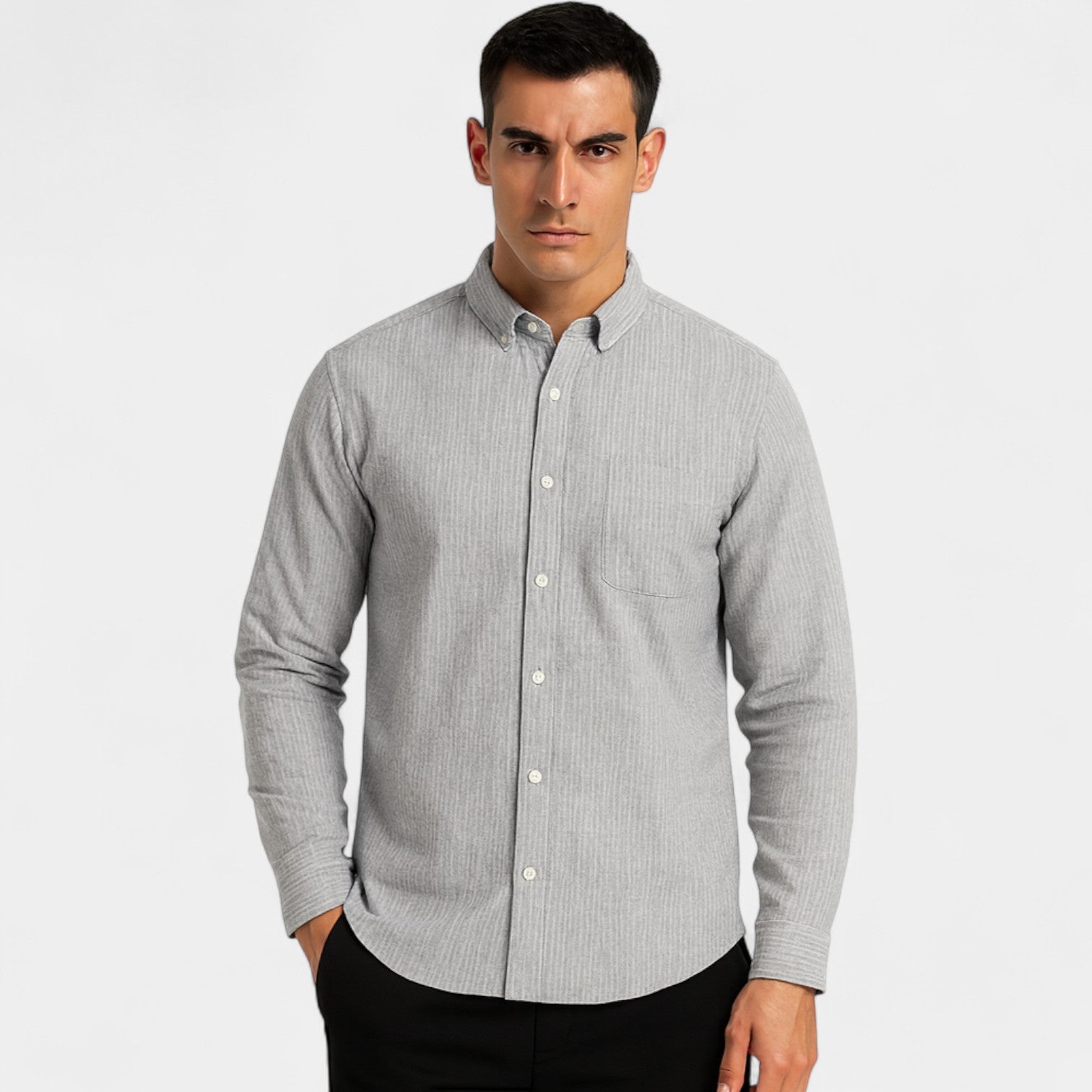 Riche | Chemise homme rayée casual – coupe manches longues raffinée