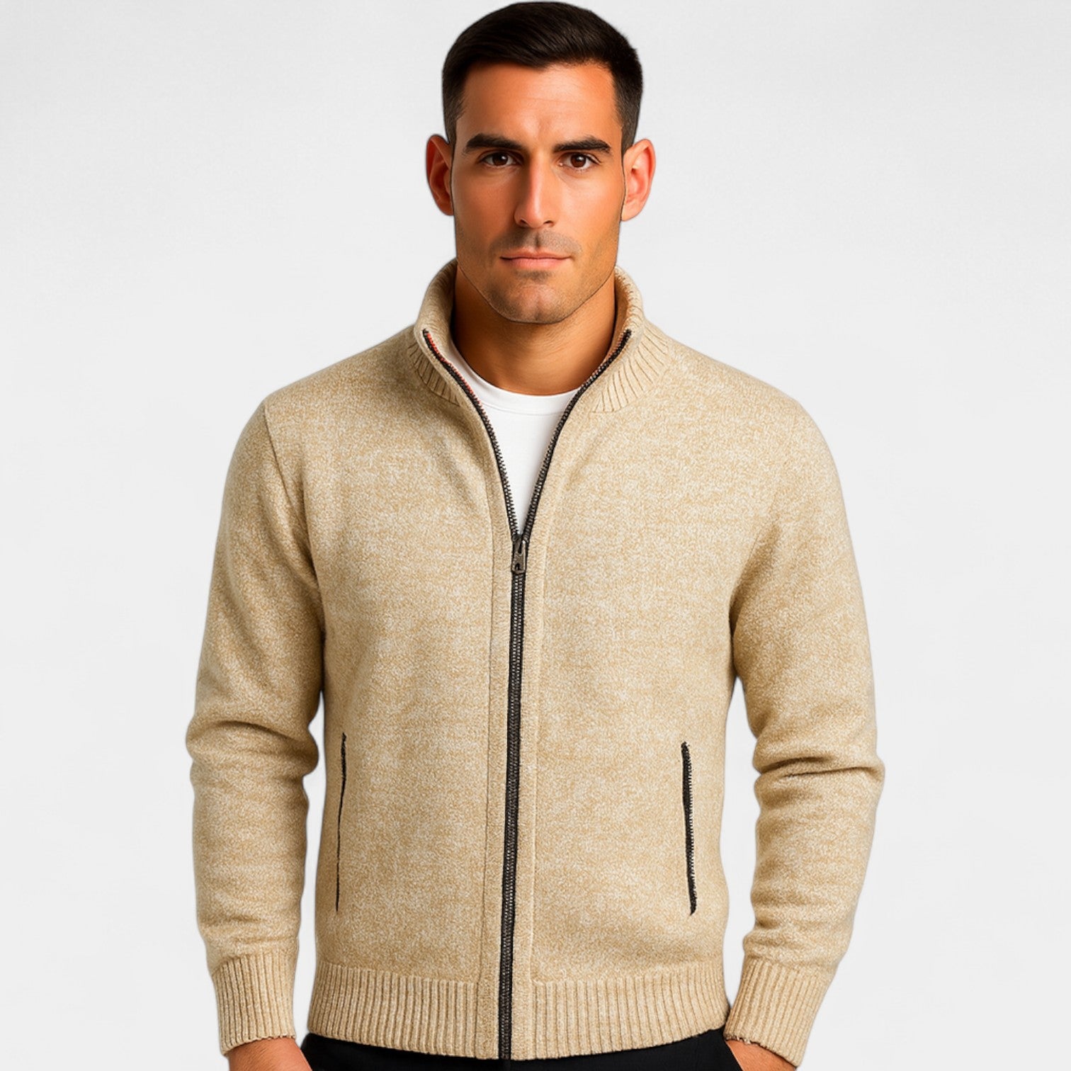 Riche | Gilet homme tricoté – uni décontracté coupe ajustée