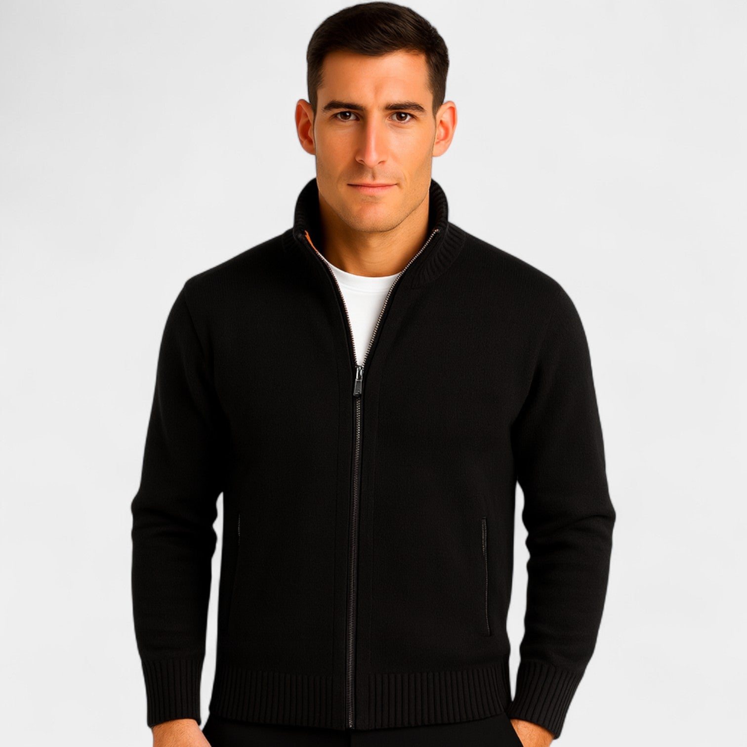 Riche | Gilet homme tricoté – uni décontracté coupe ajustée