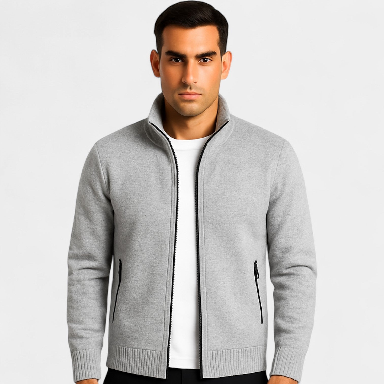 Riche | Gilet homme tricoté – uni décontracté coupe ajustée