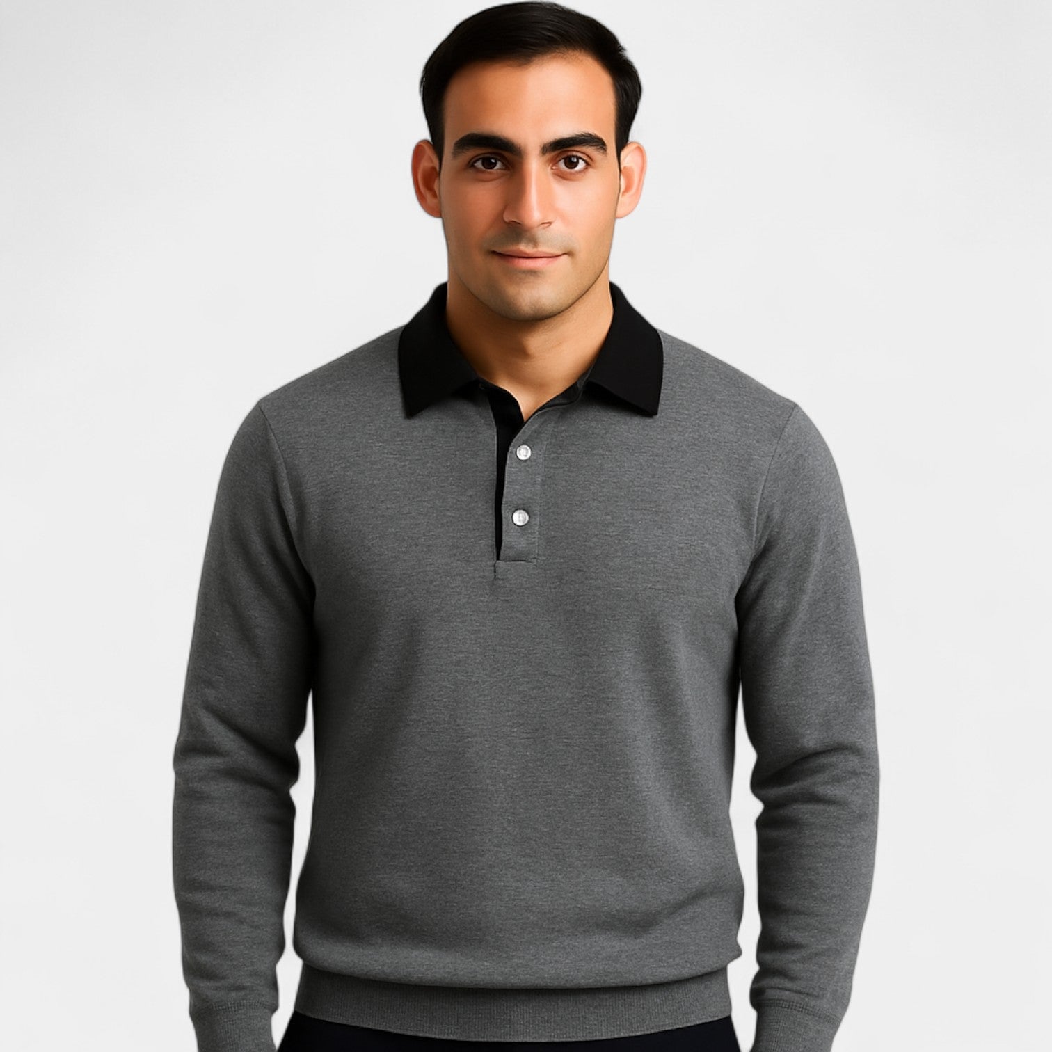 Riche | Polo homme coton manches longues - Coupe élégante décontractée