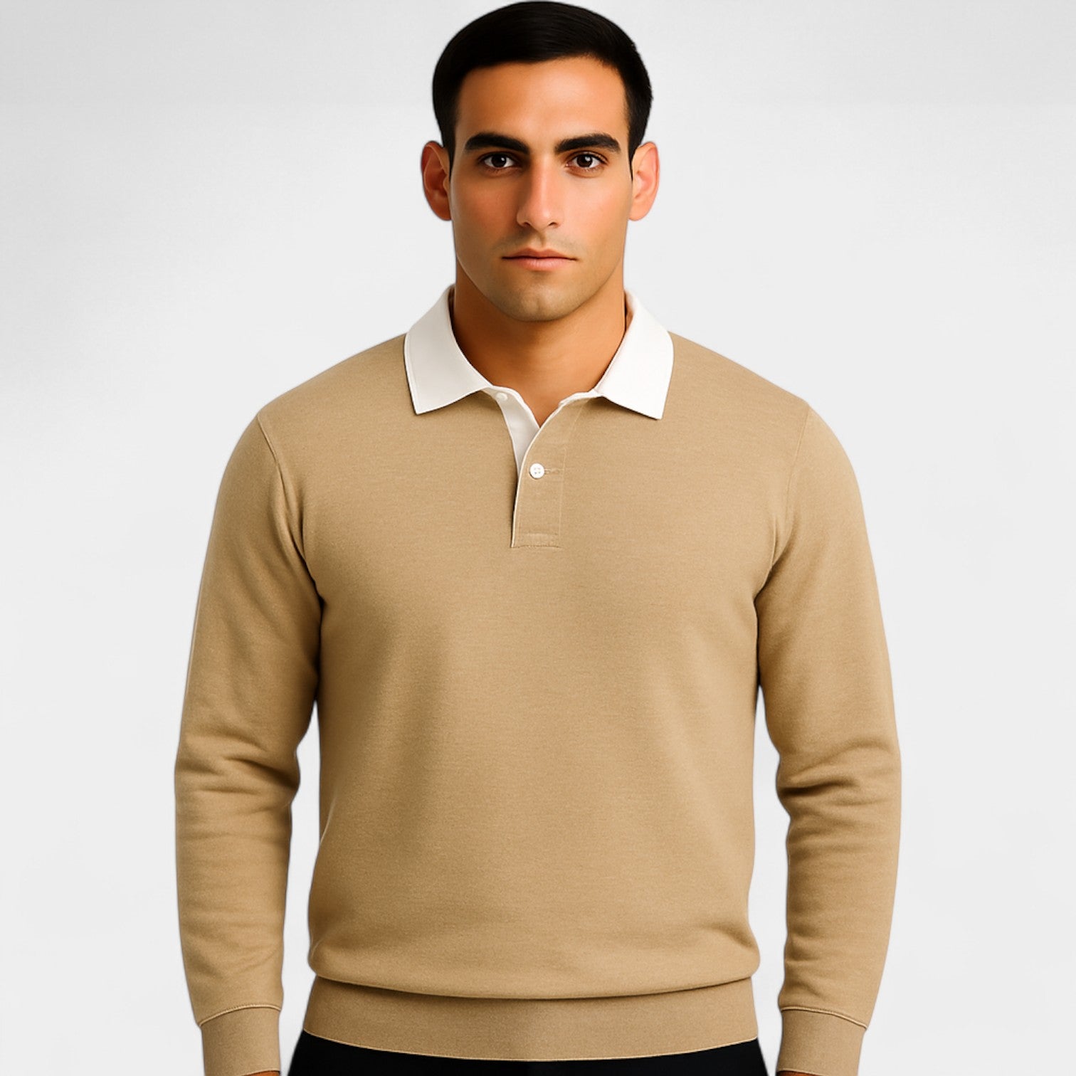 Riche | Polo homme coton manches longues - Coupe élégante décontractée