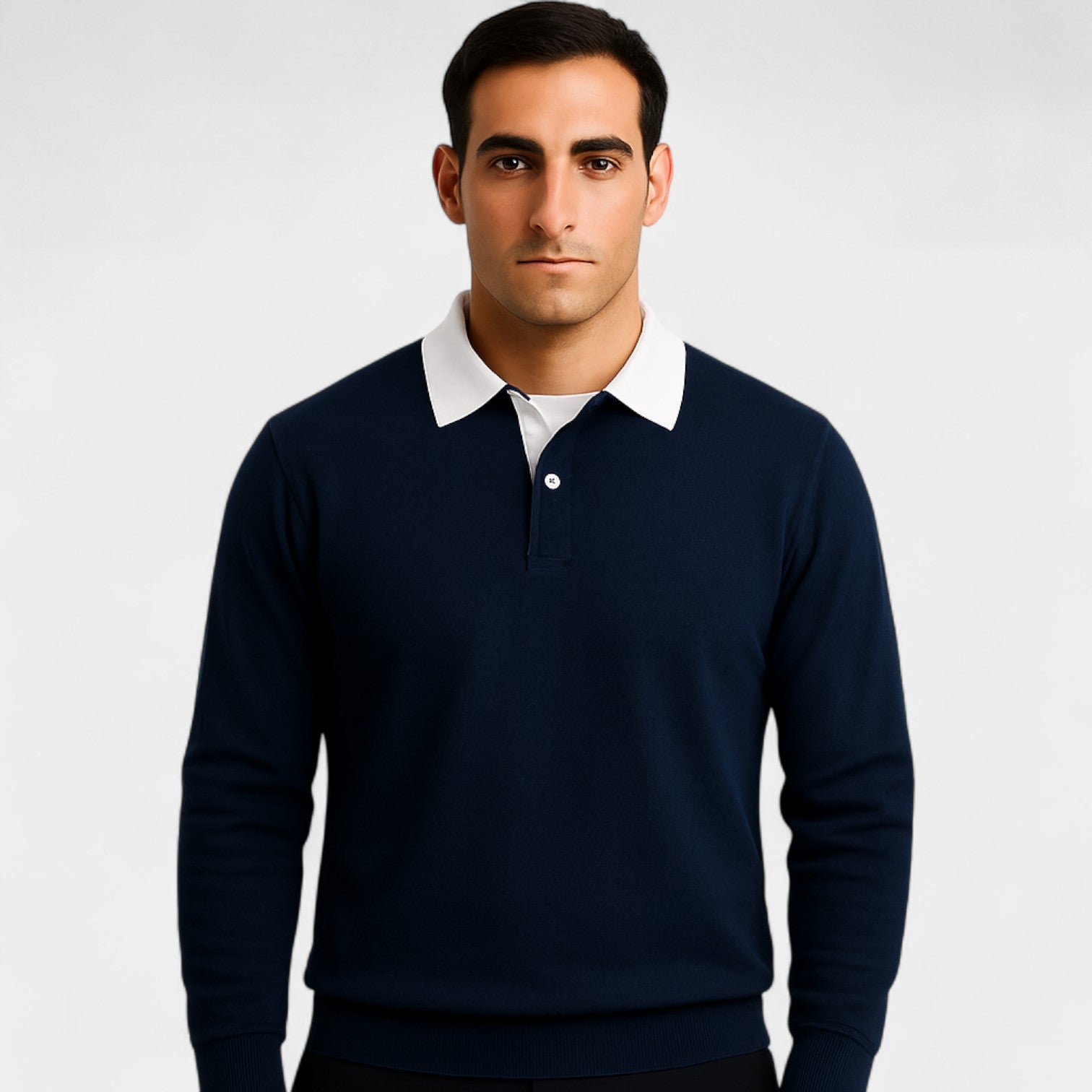 Riche | Polo homme coton manches longues - Coupe élégante décontractée