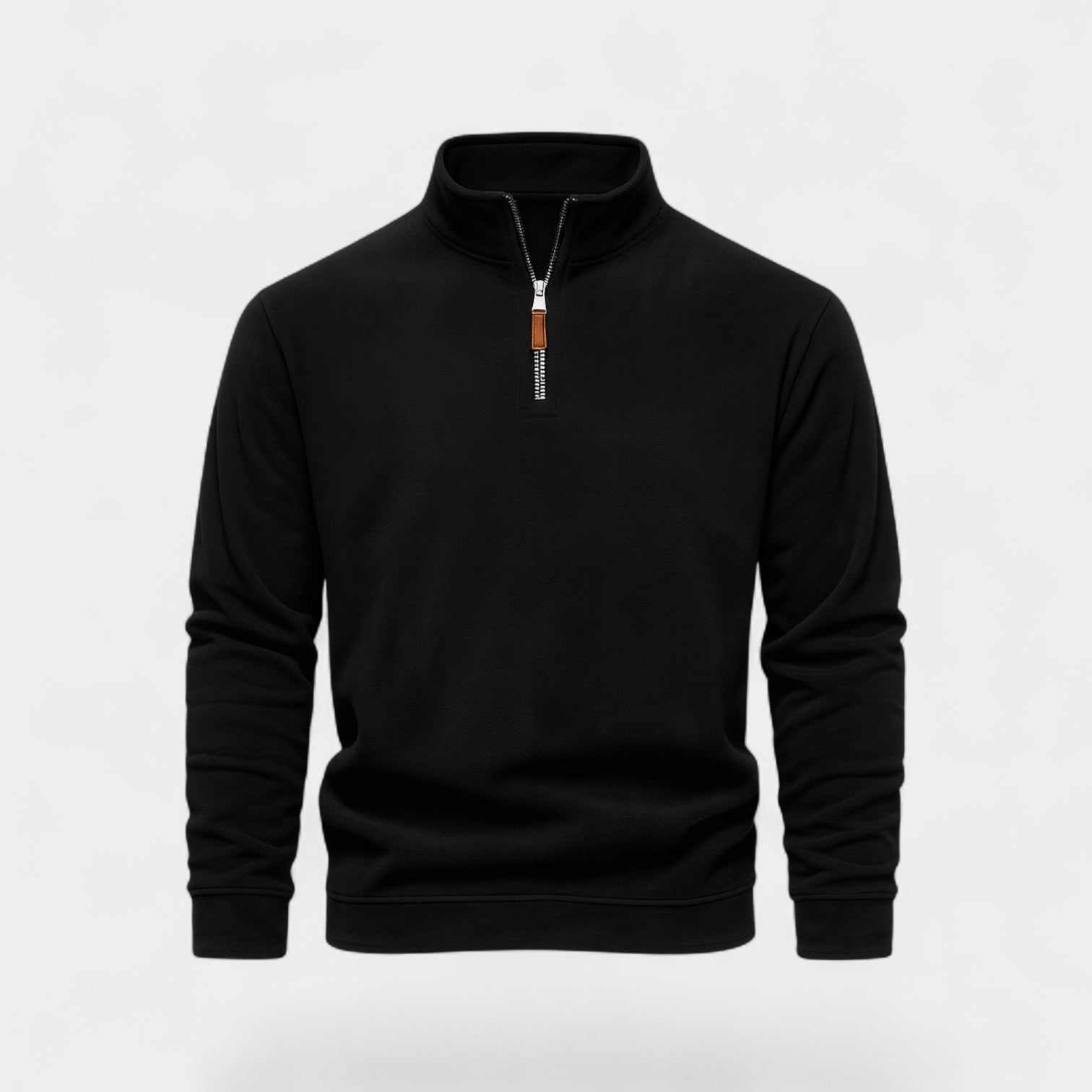 Riche | Sweatshirt homme coton polaire zippé – col montant hiver casual