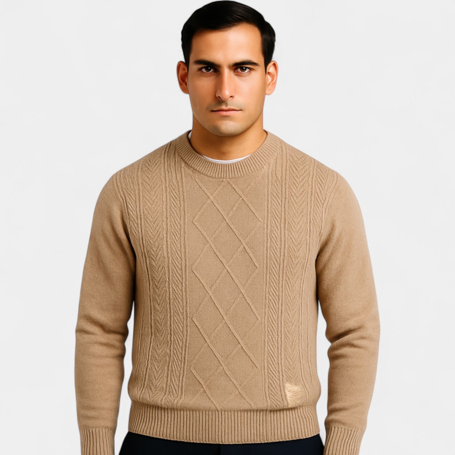 Riche | Pull homme col rond tricoté – Coupe ample et chaude