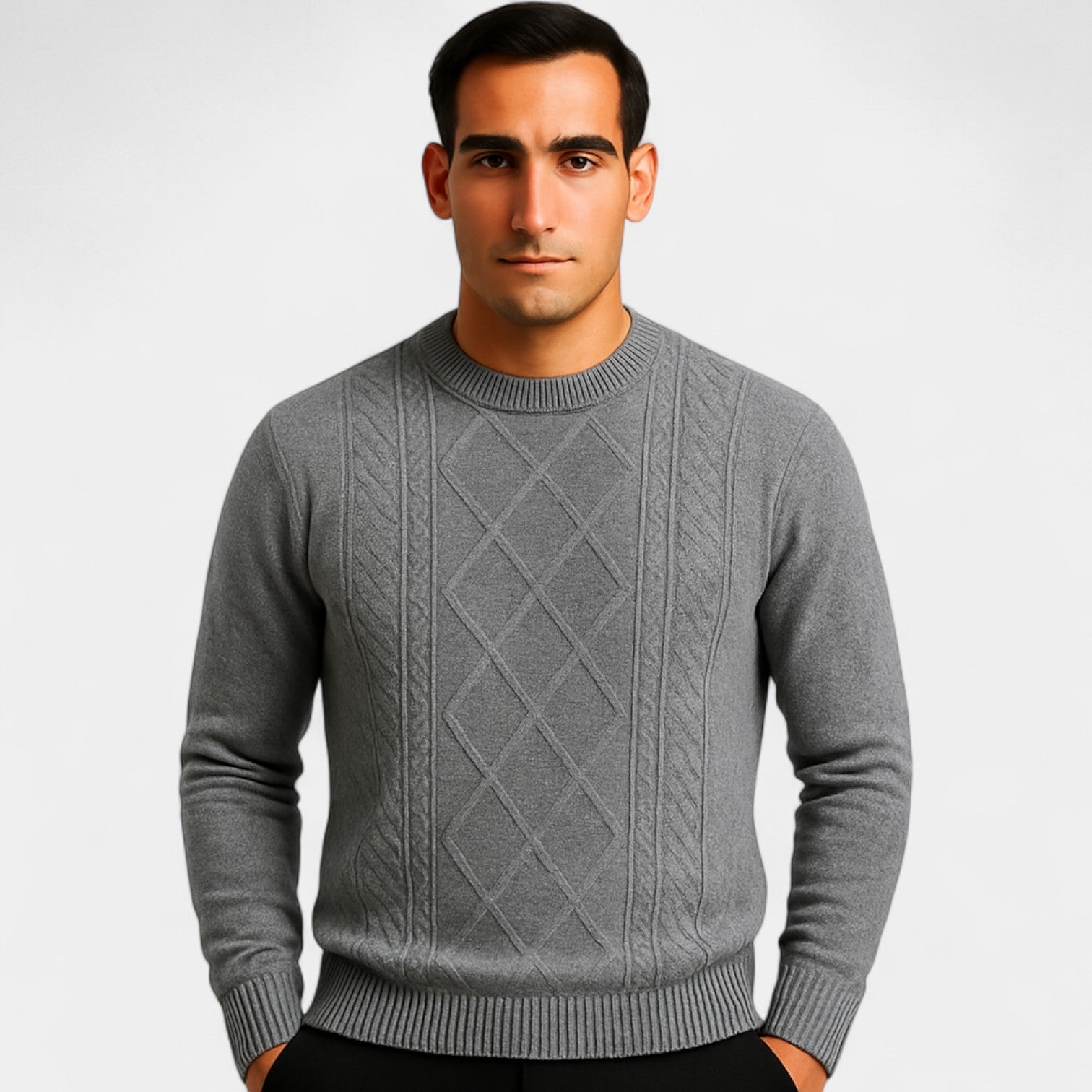 Riche | Pull homme col rond tricoté – Coupe ample et chaude