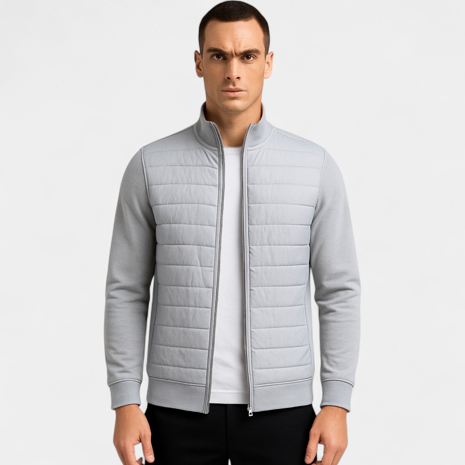 Riche | Veste tricotée homme coton polyester – Col montant léger
