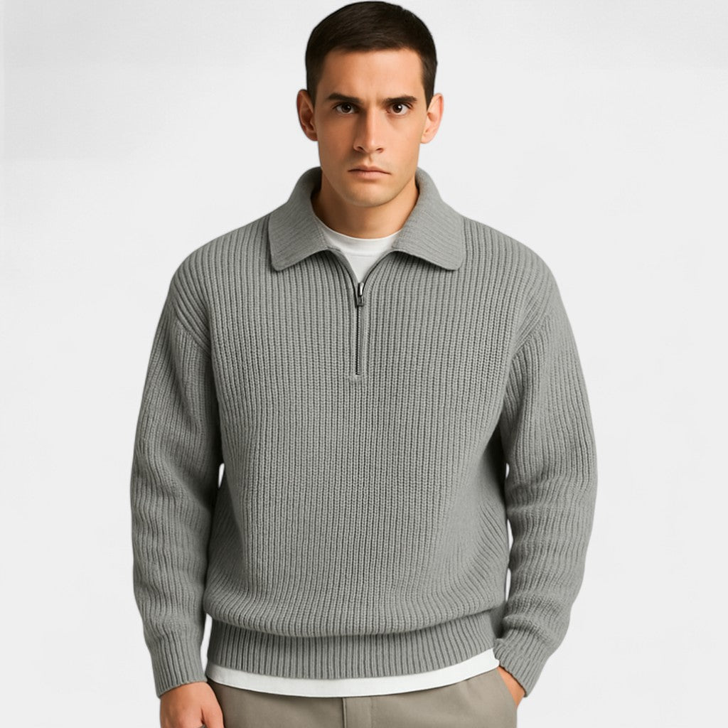 Riche | Pull zippé homme en maille - Coupe ample tendance