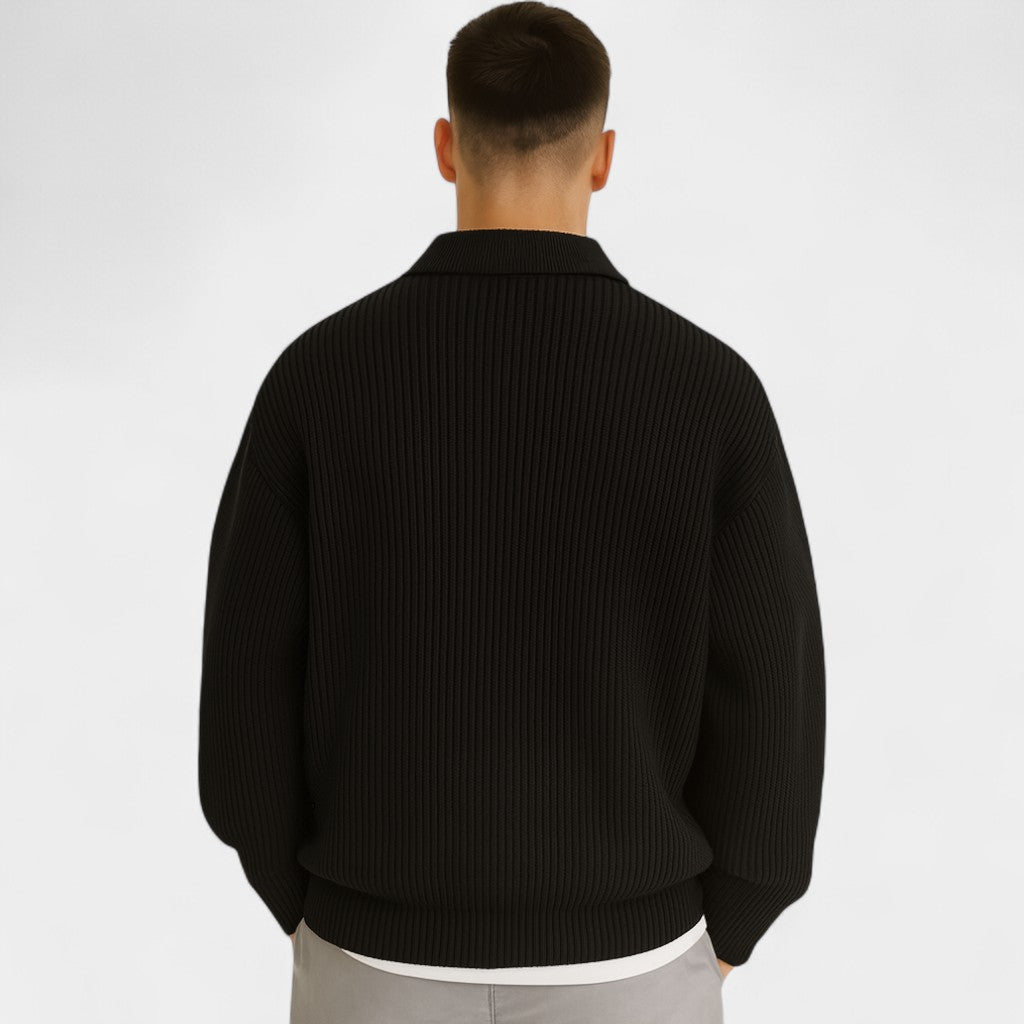 Riche | Pull zippé homme en maille - Coupe ample tendance