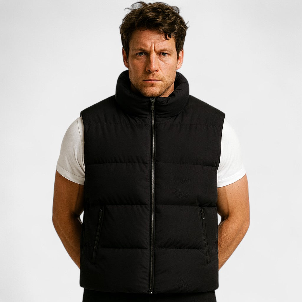 Riche | Gilet sans manches homme coton matelassé – layering automne casual