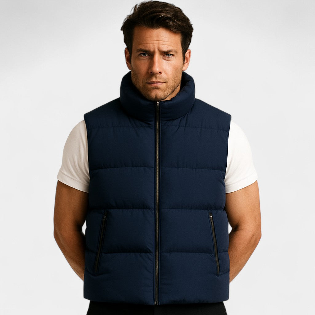 Riche | Gilet sans manches homme coton matelassé – layering automne casual