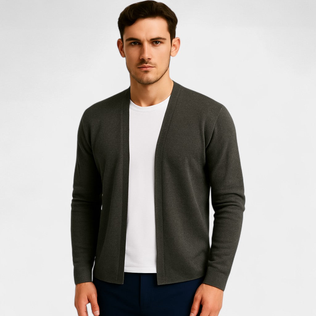 Riche | Cardigan homme coton – Basique ajusté décontracté