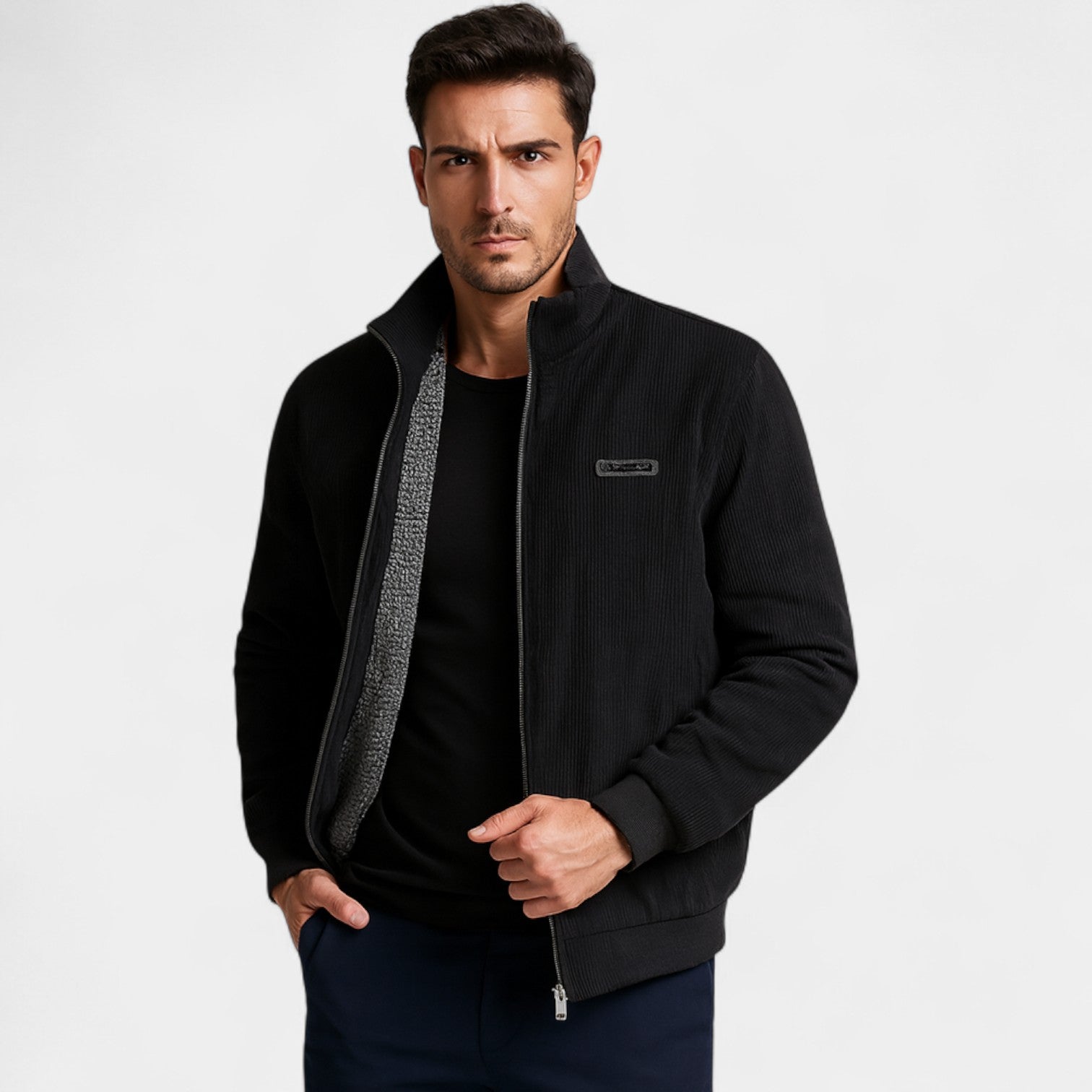 Riche | Veste homme velours côtelé coupe décontractée - style intemporel raffiné