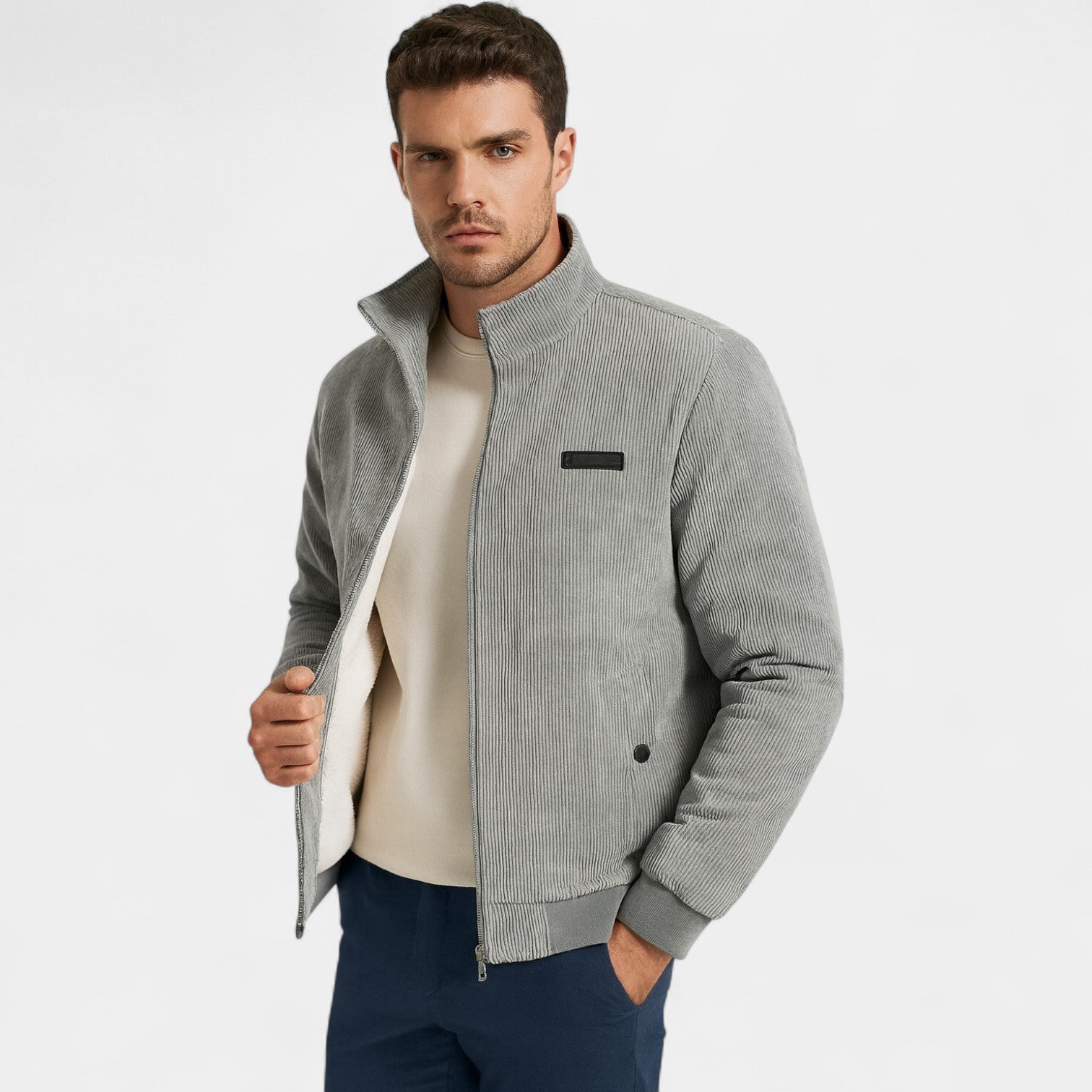 Riche | Veste homme velours côtelé coupe décontractée - style intemporel raffiné