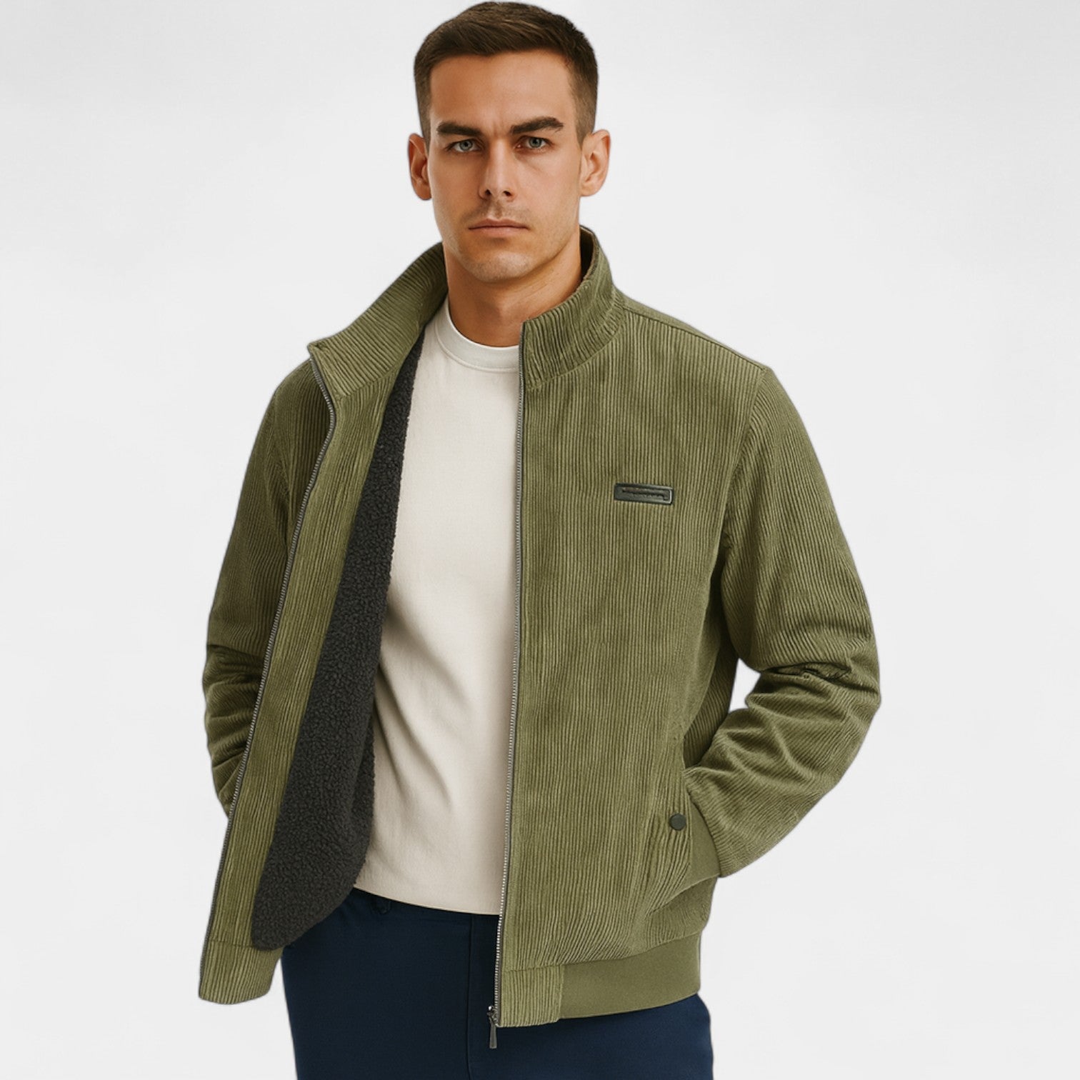 Riche | Veste homme velours côtelé coupe décontractée - style intemporel raffiné