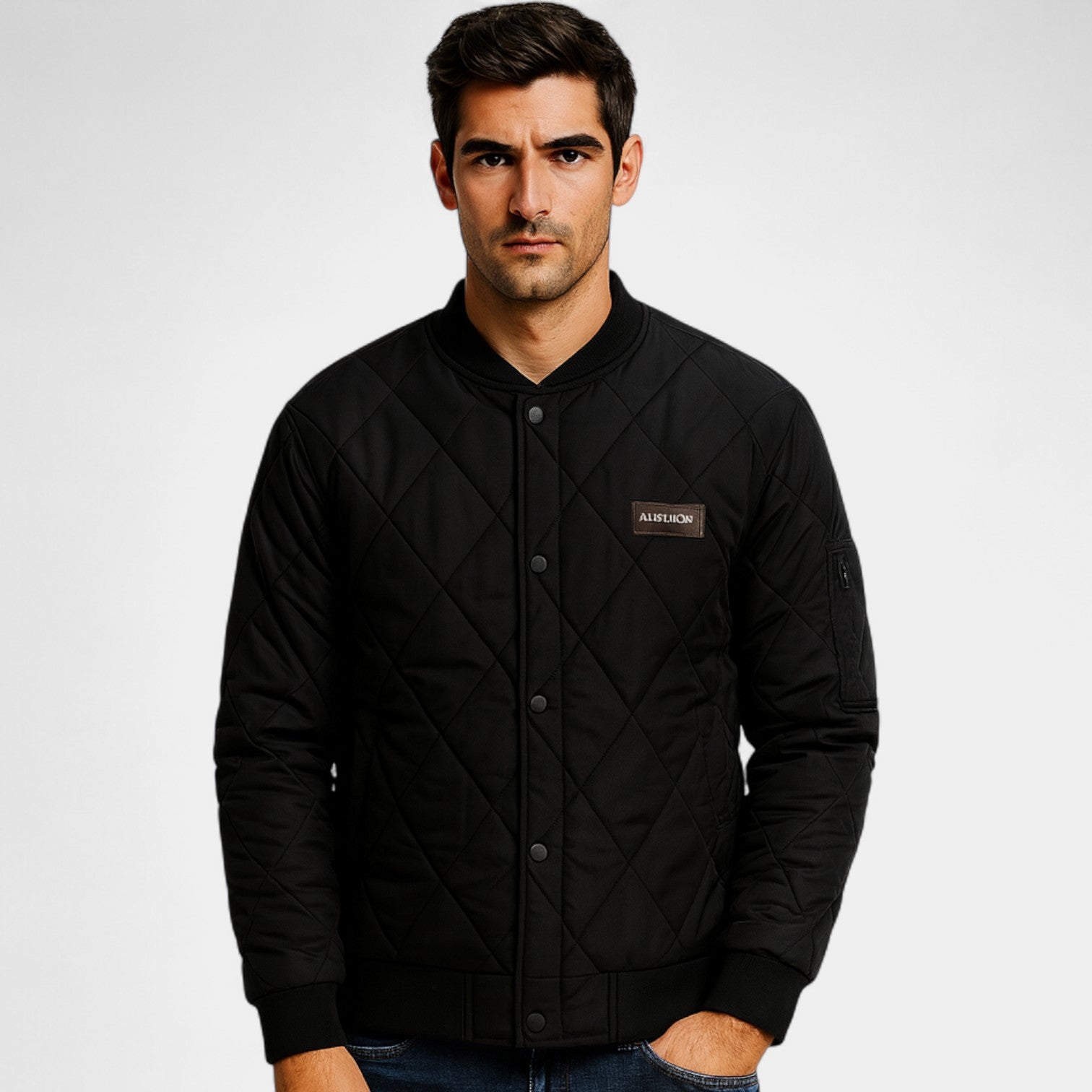 Riche | Veste matelassée homme coton – Motif losange rétro