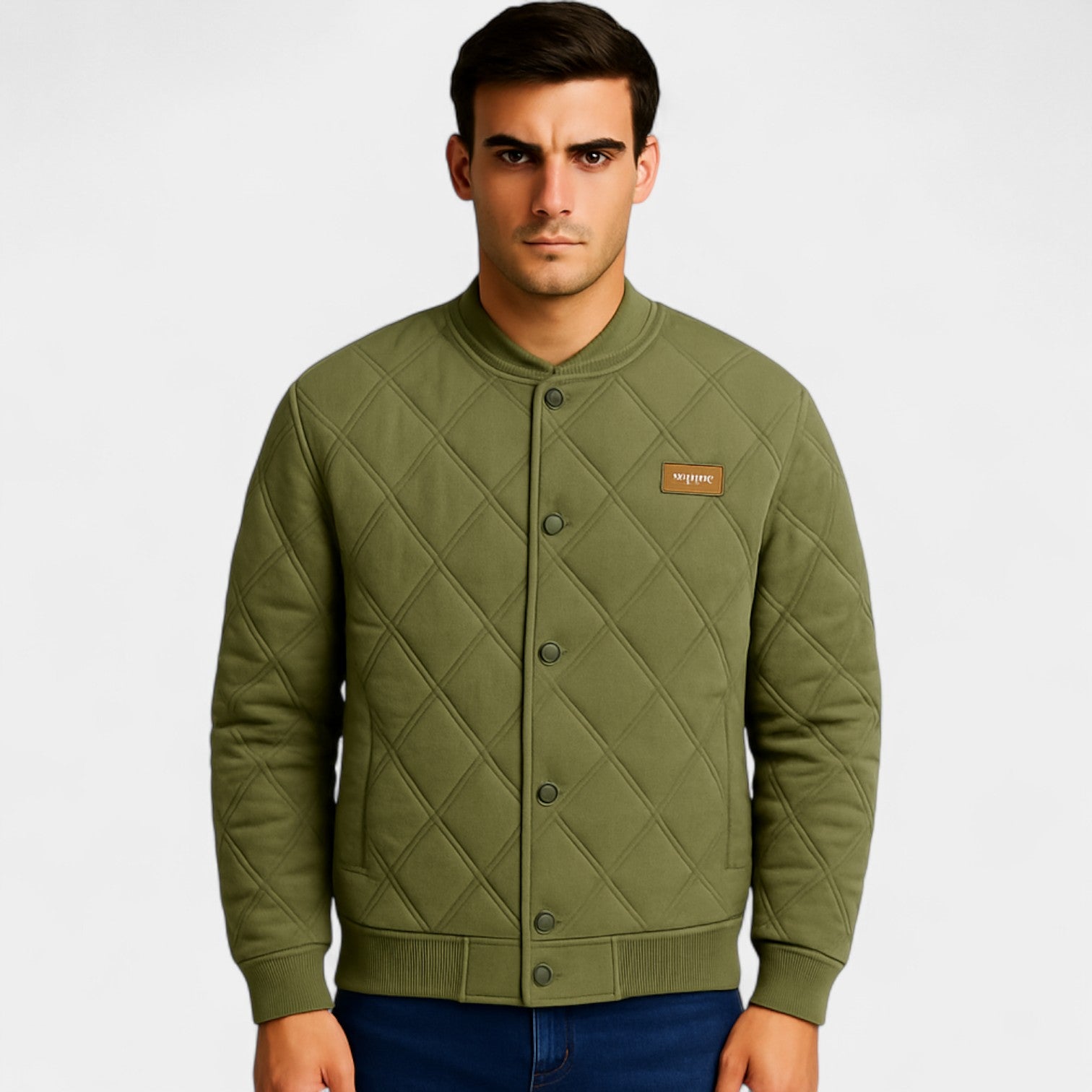 Riche | Veste matelassée homme coton – Motif losange rétro