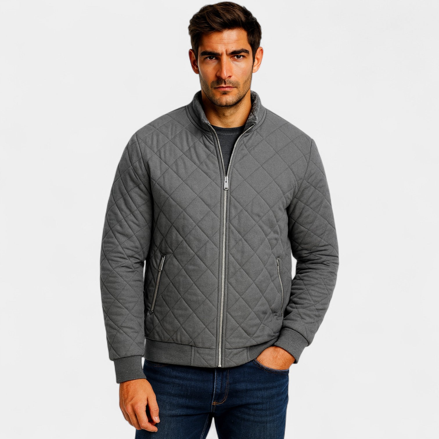 Riche | Veste matelassée homme coton laine – Couche d’hiver minimaliste
