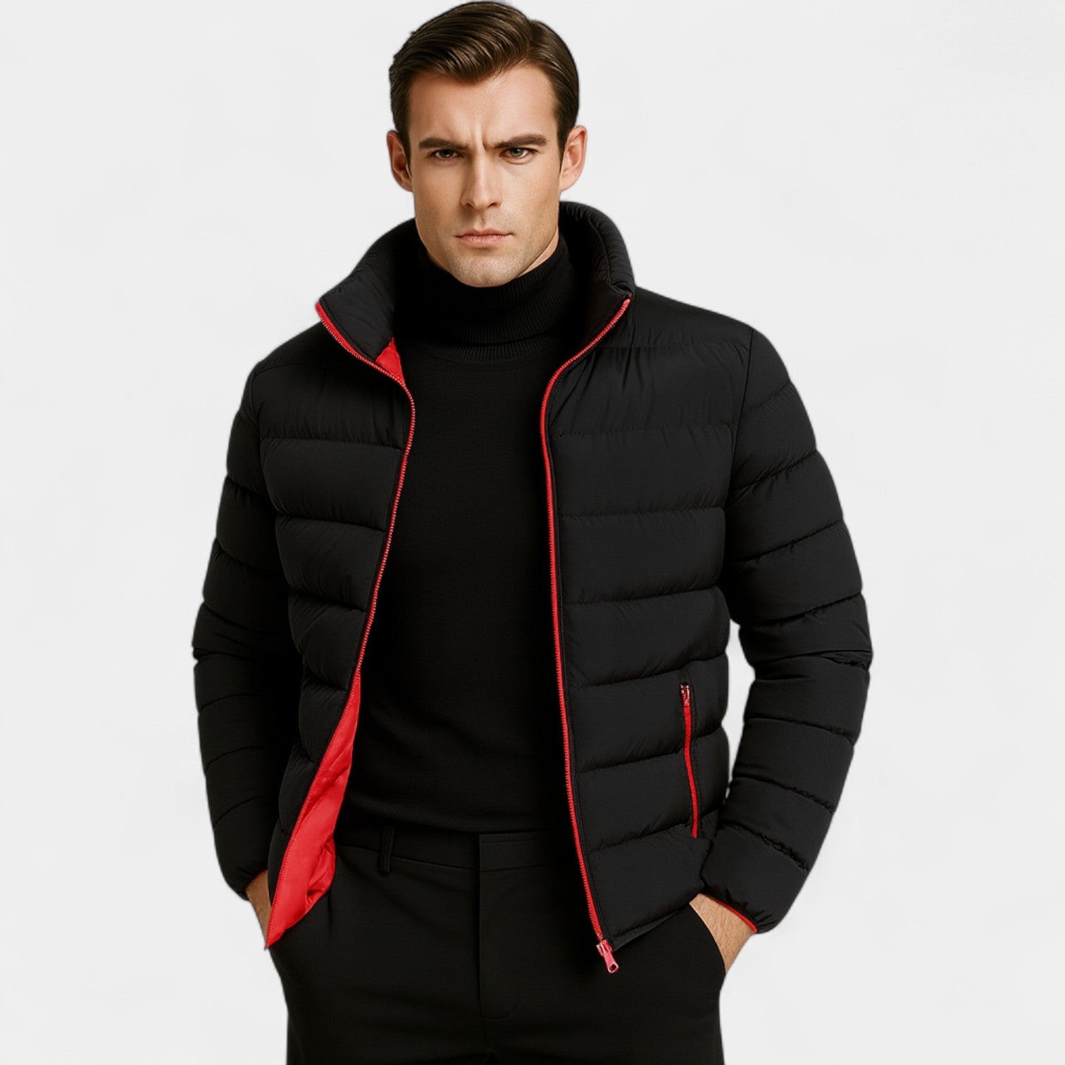 Riche | Doudoune homme coton – ultralégère chaude col montant