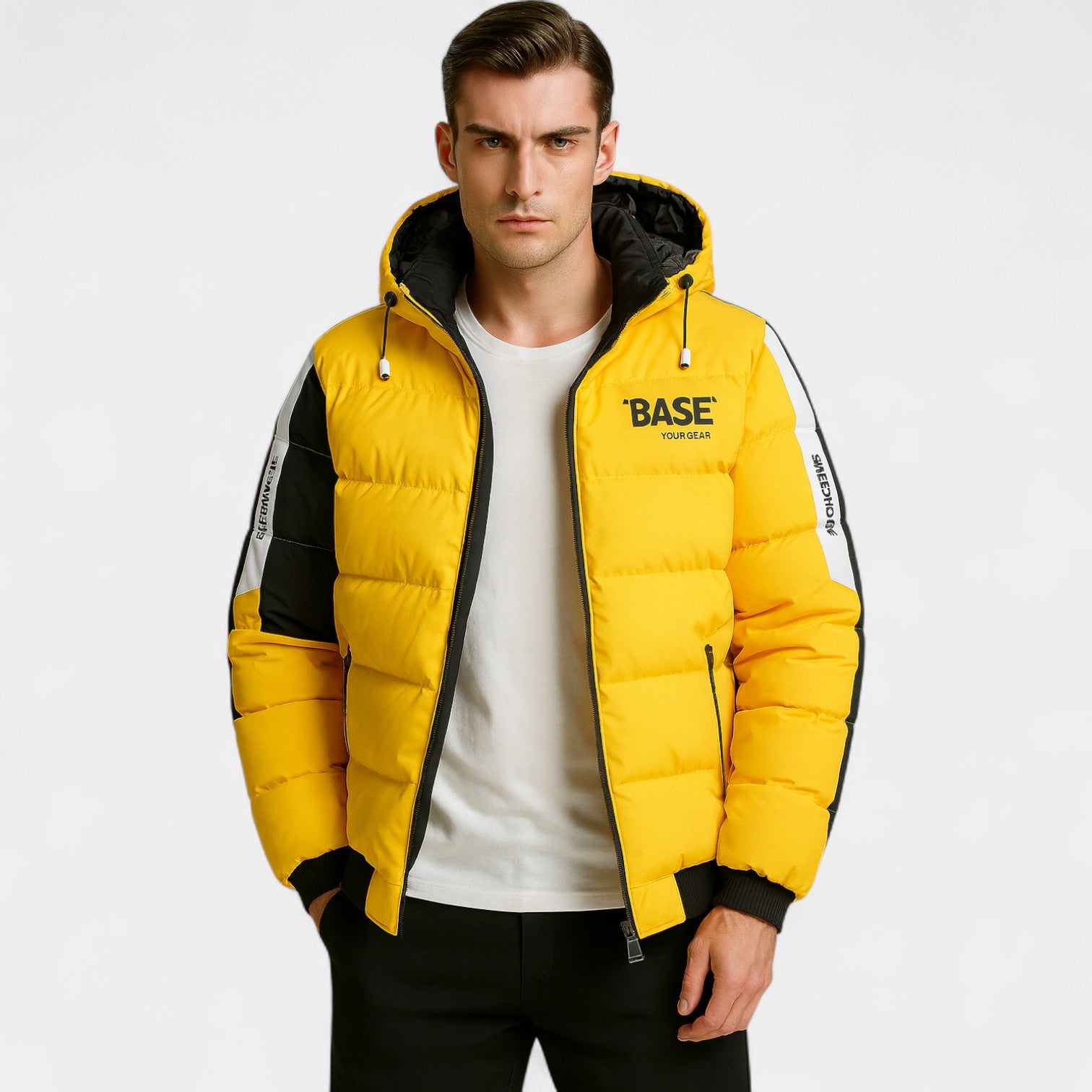 Riche | Doudoune homme réversible à capuche - manteau d’hiver épais