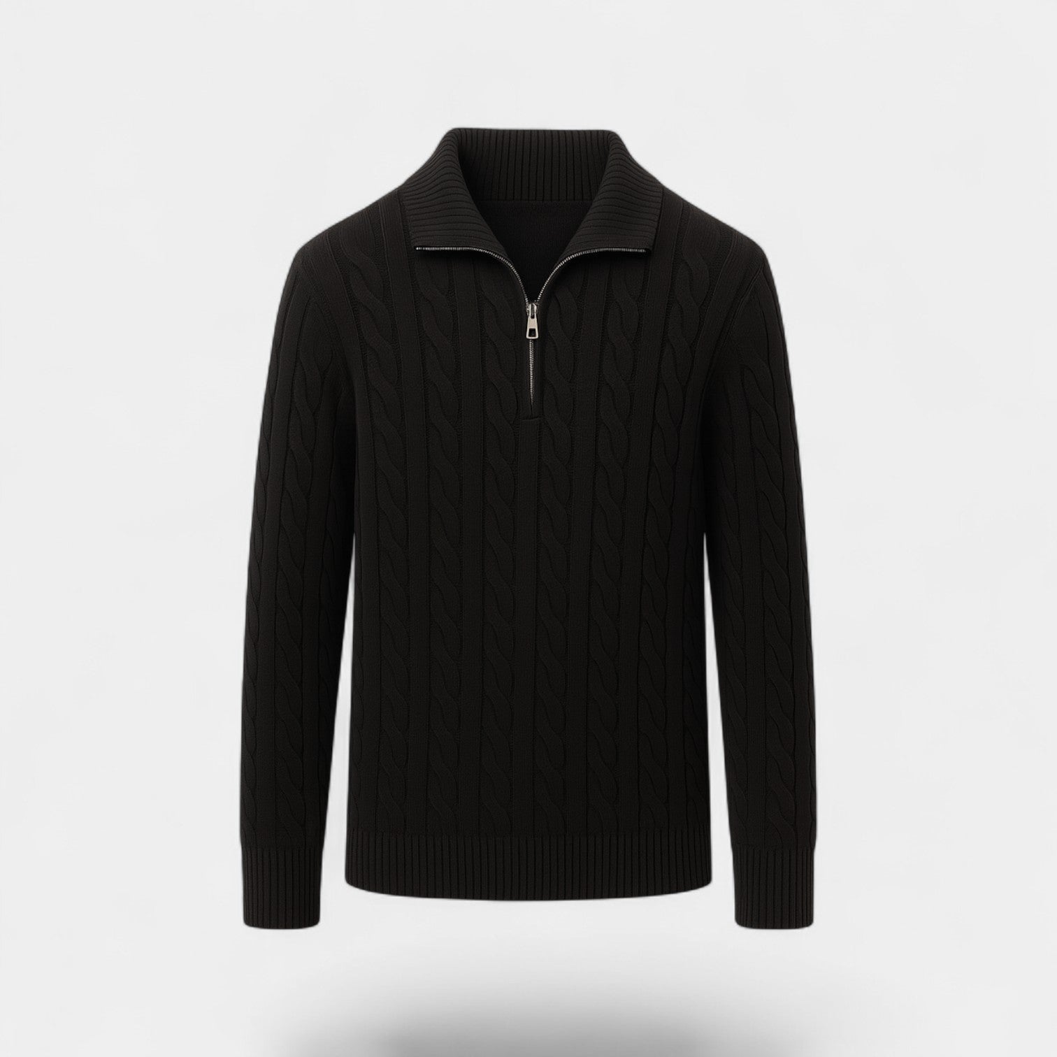 Riche | Pull zippé quart homme coton maille – Style minimaliste raffiné quotidien