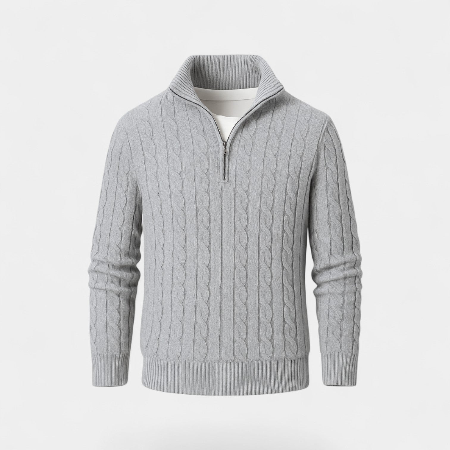 Riche | Pull zippé quart homme coton maille – Style minimaliste raffiné quotidien