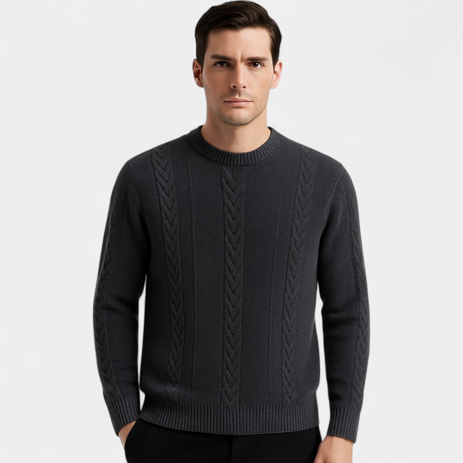 Riche | Pull homme laine torsadé – élégance chaude intemporelle