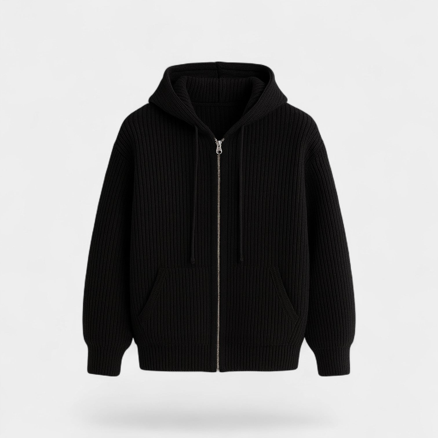 Riche | Gilet zippé à capuche homme en maille – élégance décontractée raffinée