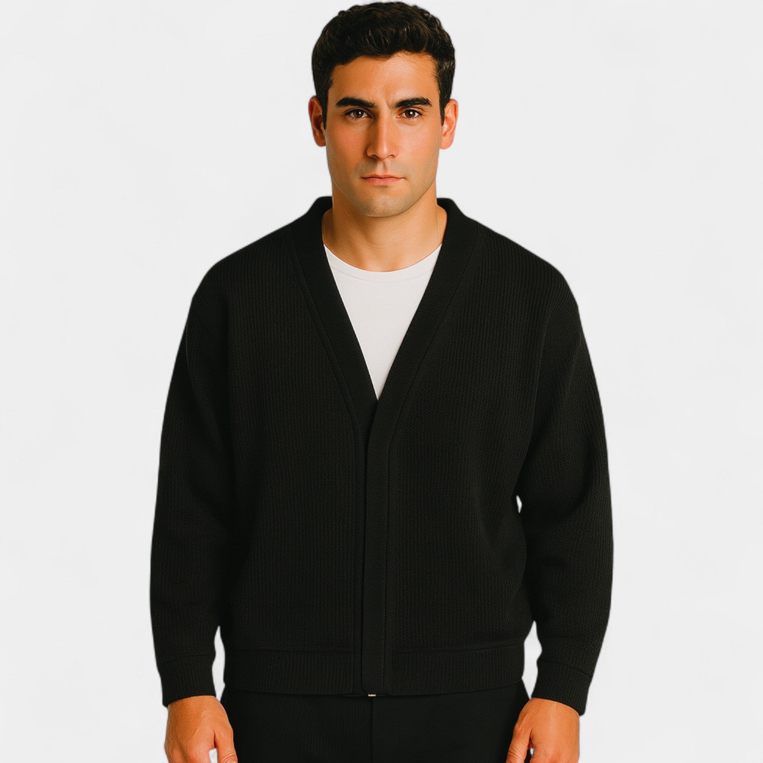Riche | Cardigan homme maille zip - uni minimal