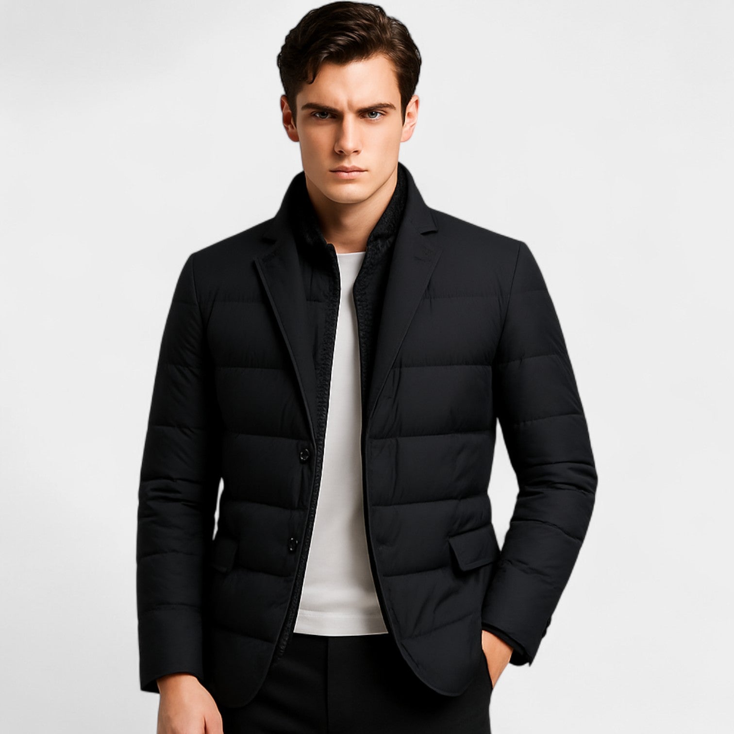 Riche | Veste homme technique loisirs – casual raffiné col écharpe amovible