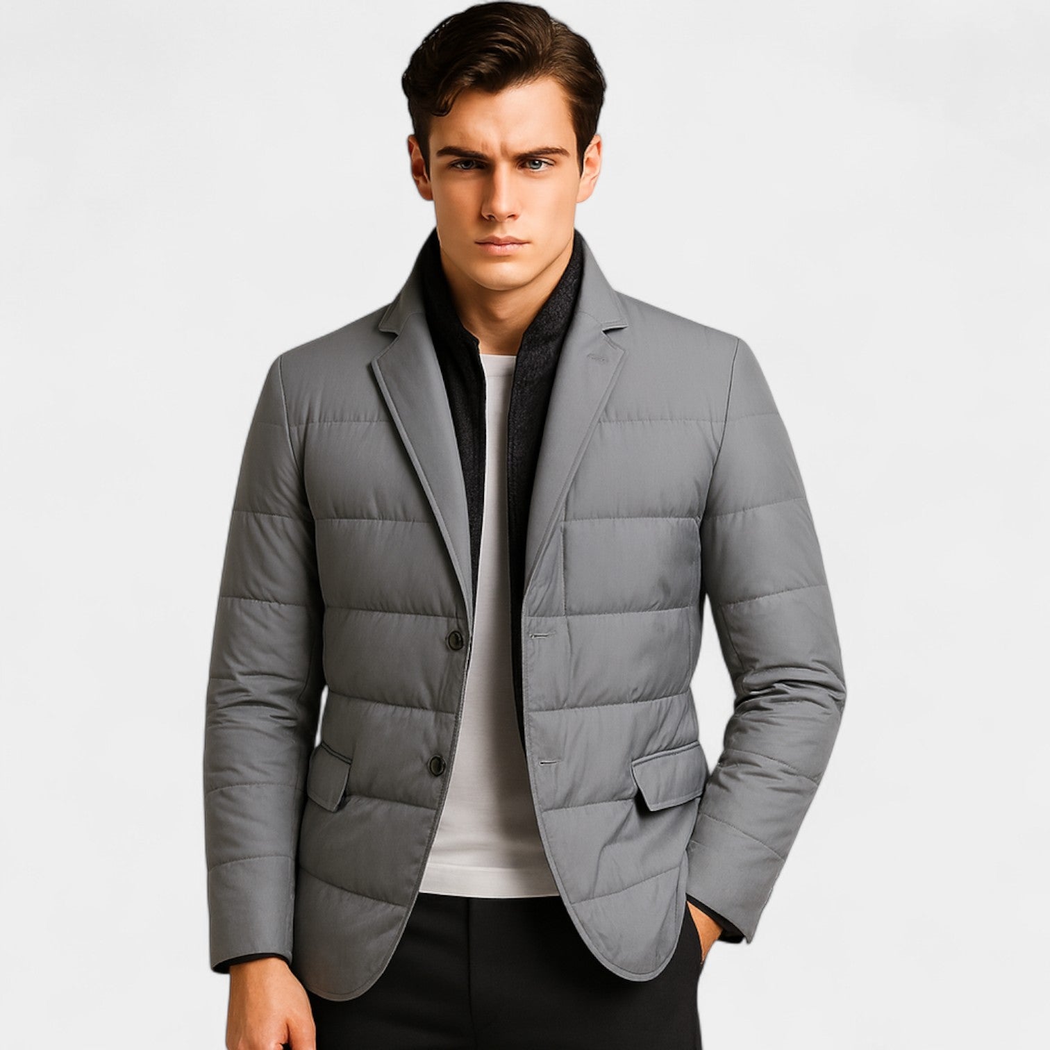 Riche | Veste homme technique loisirs – casual raffiné col écharpe amovible