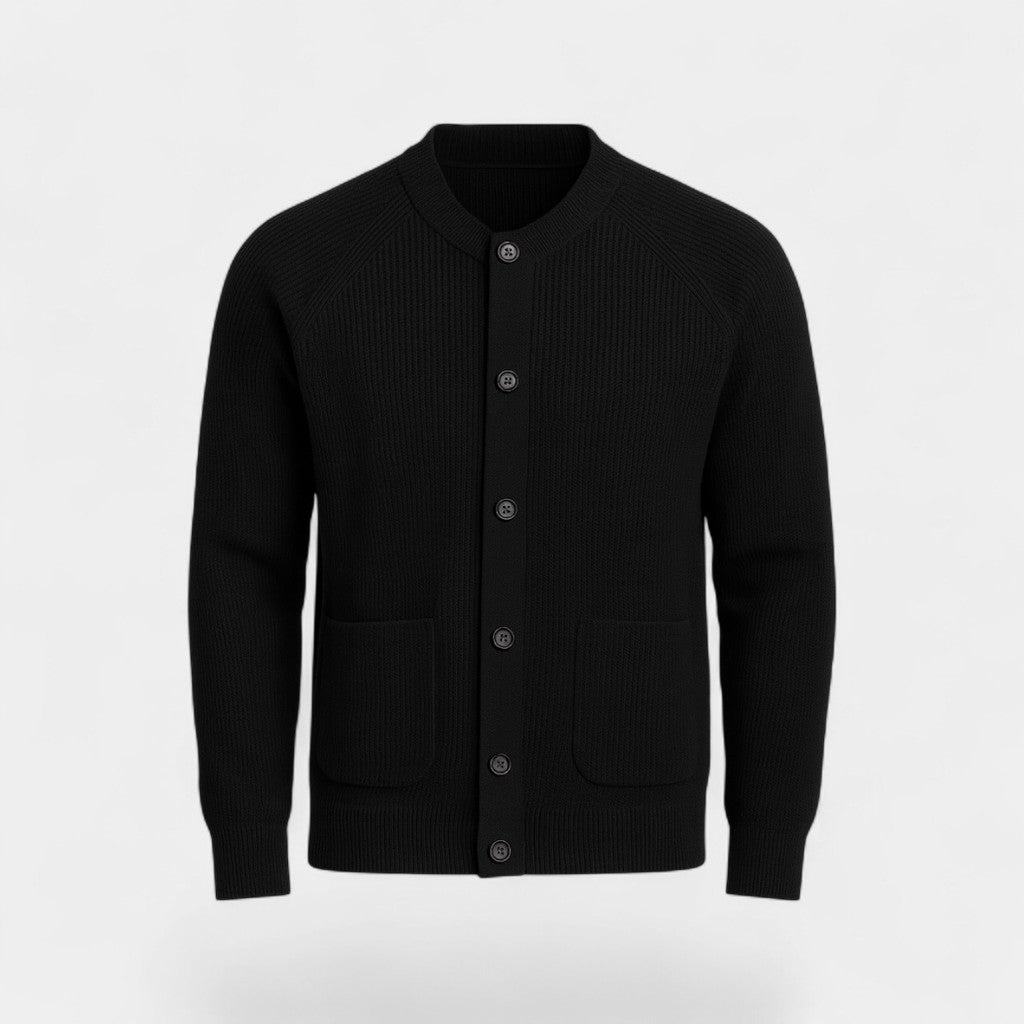 Riche | Cardigan homme en maille – col rond boutonné